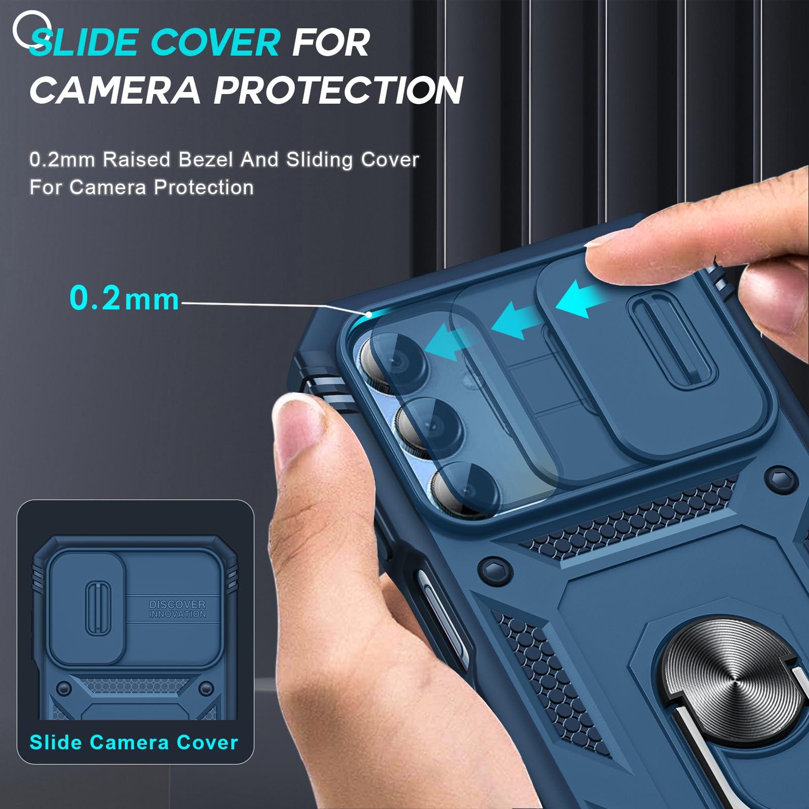 LeYi Cell Phone Case Cover Galaxy A15 5G and Screen Protector, Smartphone Case Galaxy A15 5G Cell Phone Accessories, Magnetic Stand, Shock Proof Funda para Smart A 15 5G, Blue - Image 3