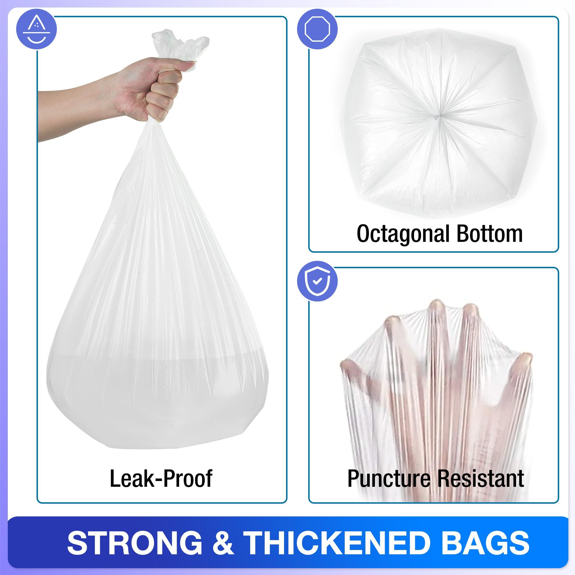 Charmount 8 Gallon Trash Bags, 110 Count Medium Garbage Bags Trash Can Liners for Bathroom Kitchen Office, Clear, Unscented - Image 4