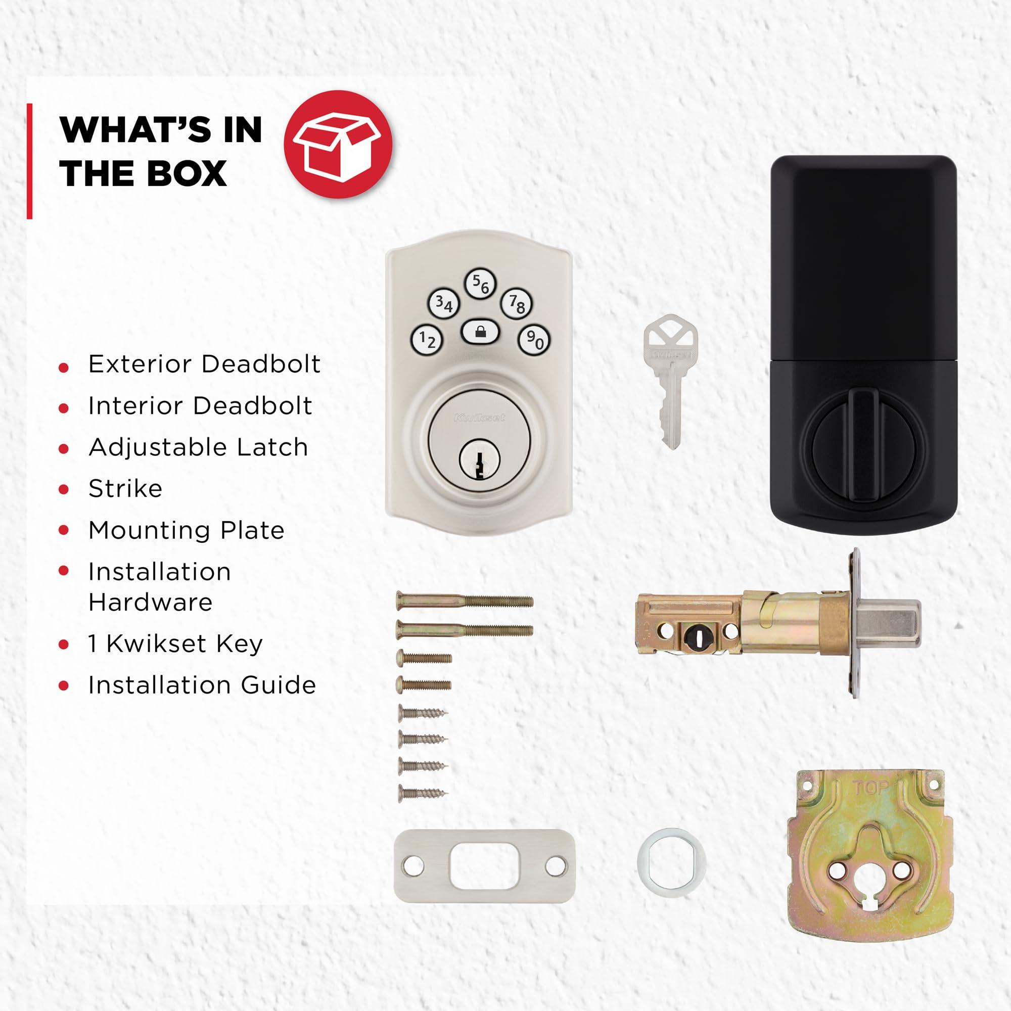 Kwikset Powerbolt 240 5-Button Keypad Satin Nickel Traditional Electronic Deadbolt Door Lock, Featuring Convenient keyless Entry, Customizable User Codes and auto Locking - Image 9