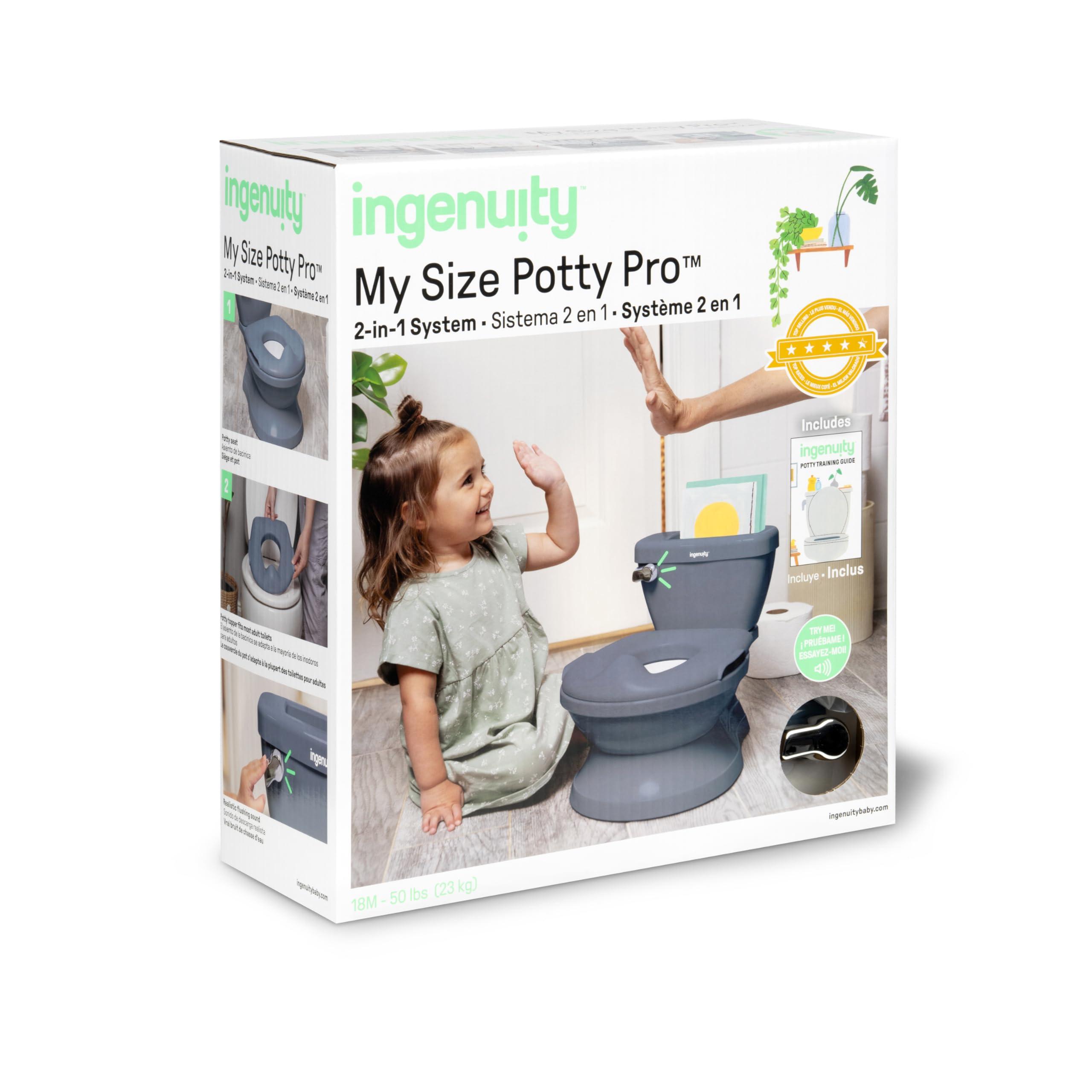 Summer Infant by Ingenuity My Size Potty Pro in White, Toddler Potty Training Toilet, Lifelike Flushing Sound, for Ages 18 Months+, Up to 50 Pounds - Image 11