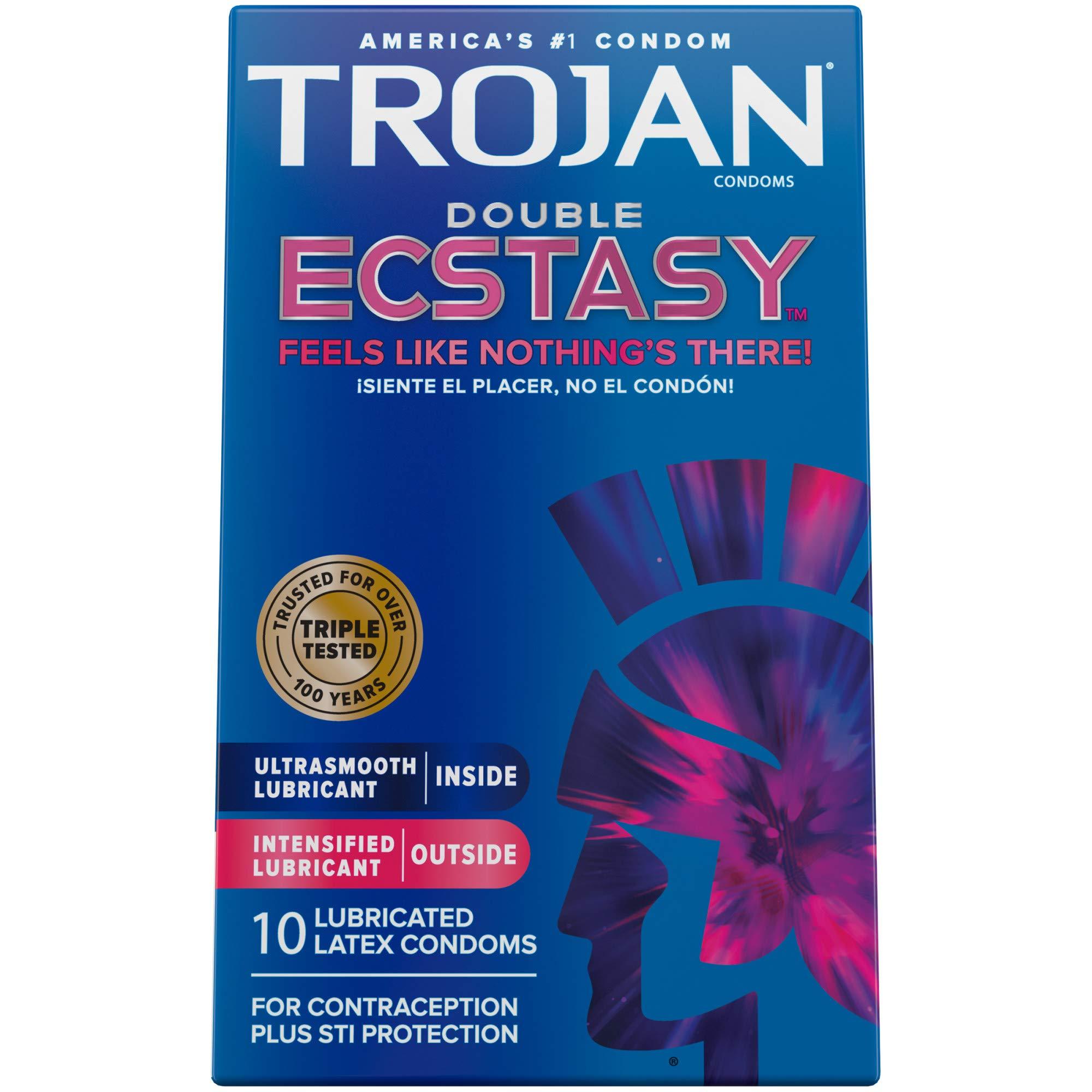 Trojan Double Ecstasy Lubricated Condoms - 10 Count - Image 11