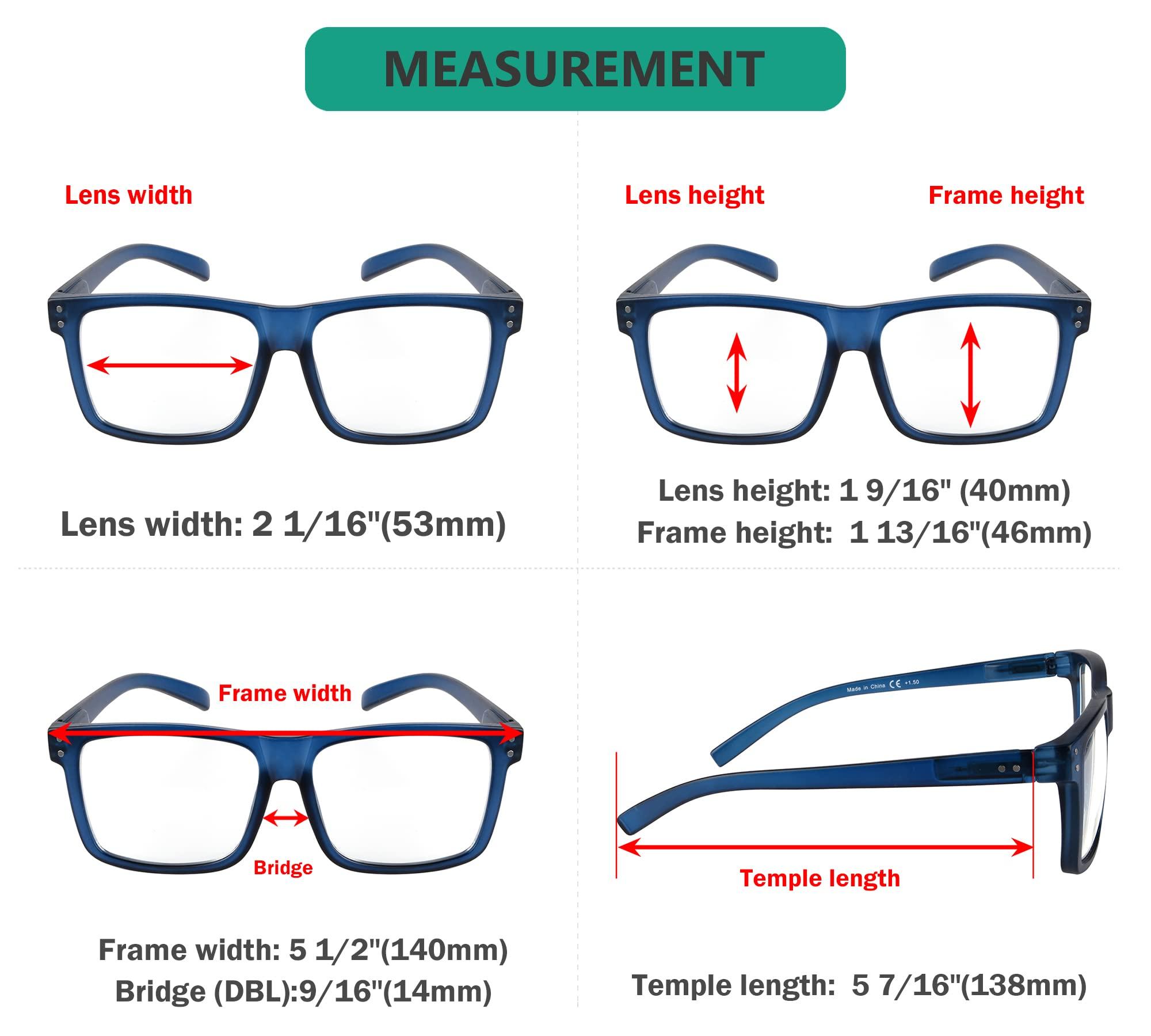 Eyekepper 5-pack Oversized Reading Glasses Square Large Frame Readers for Men and Women +1.50 - Image 3