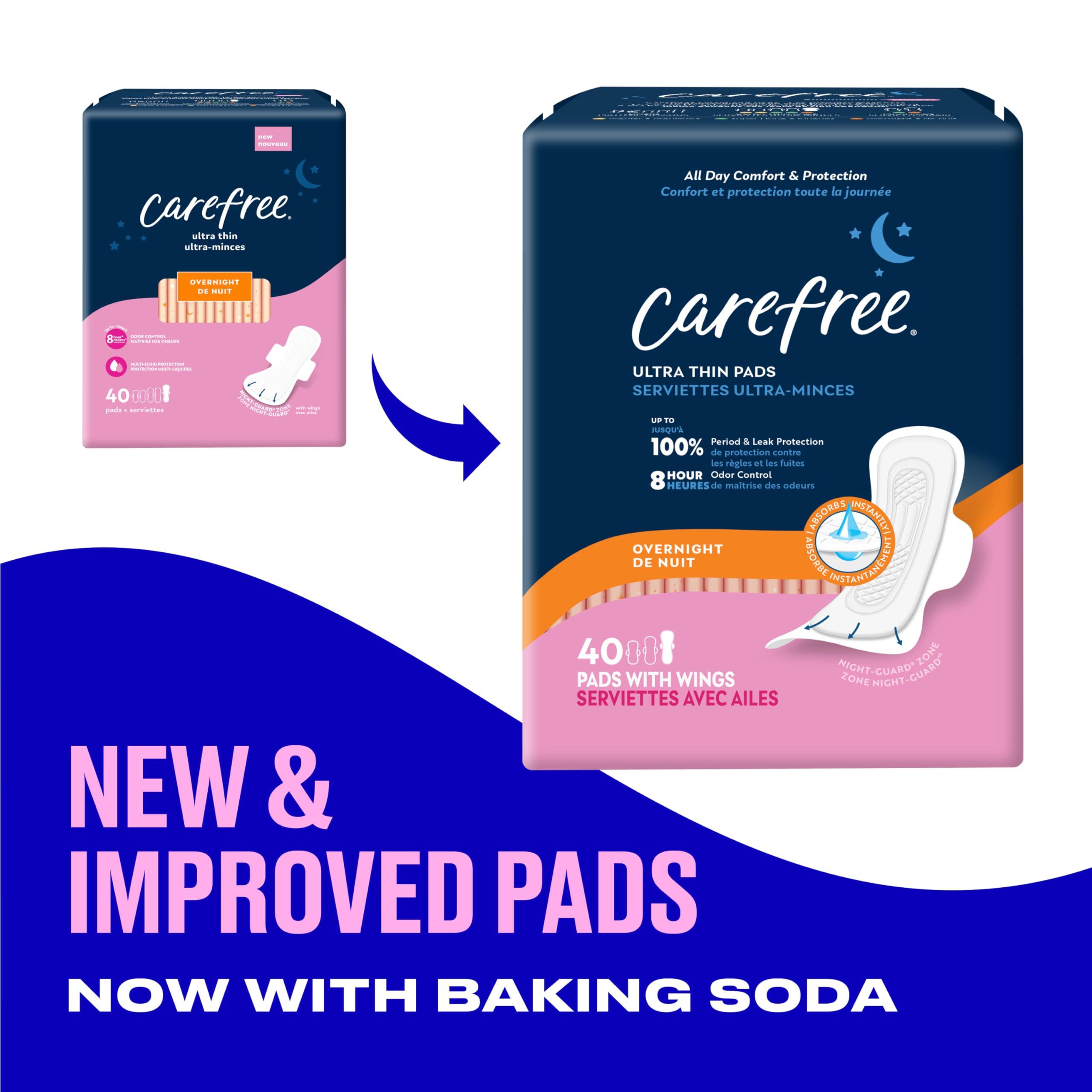 Carefree Ultra Thin Overnight Pads With Wings, 40ct - Image 4