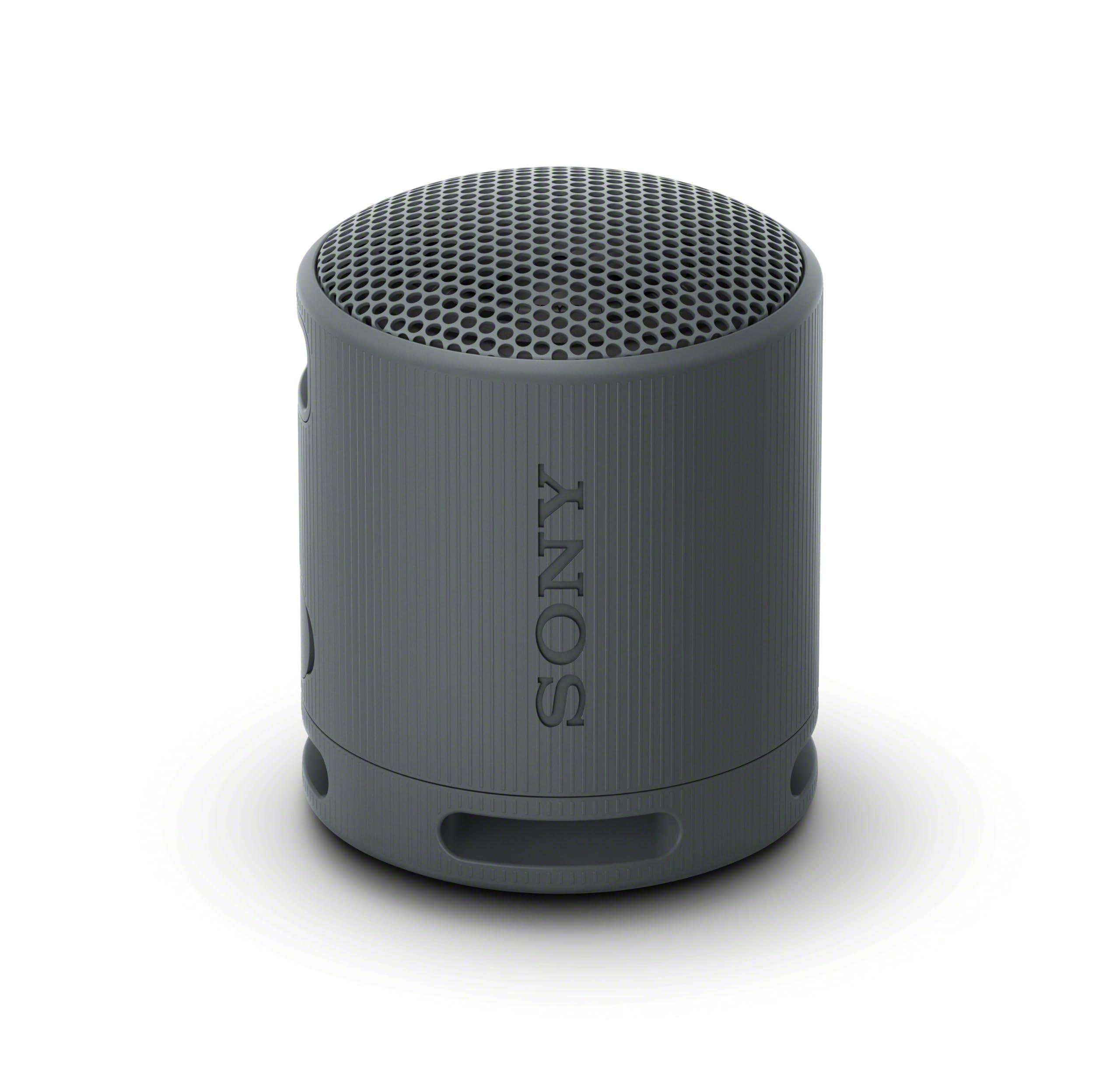 Sony SRS-XB100 Wireless Bluetooth Portable Lightweight Super-Compact Travel Speaker, Durable IP67 Waterproof & Dustproof Shower Speaker, 16 Hour Battery, Versatile Strap, & Hands-free Calling, Black - Image 1