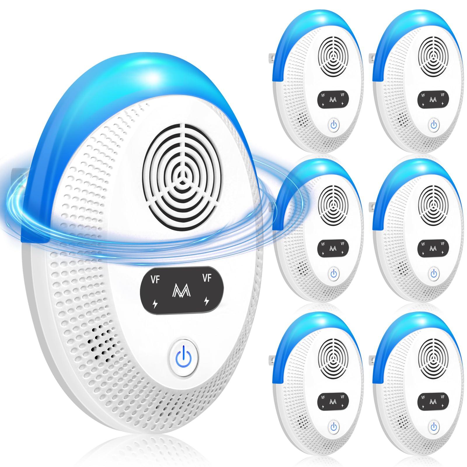 Seozio Ultrasonic Pest Repeller Indoor, Mouse Repellent, Pest Control, Pest Repellent for Home,Kitchen, Office, Warehouse, Hotel 6 Packs