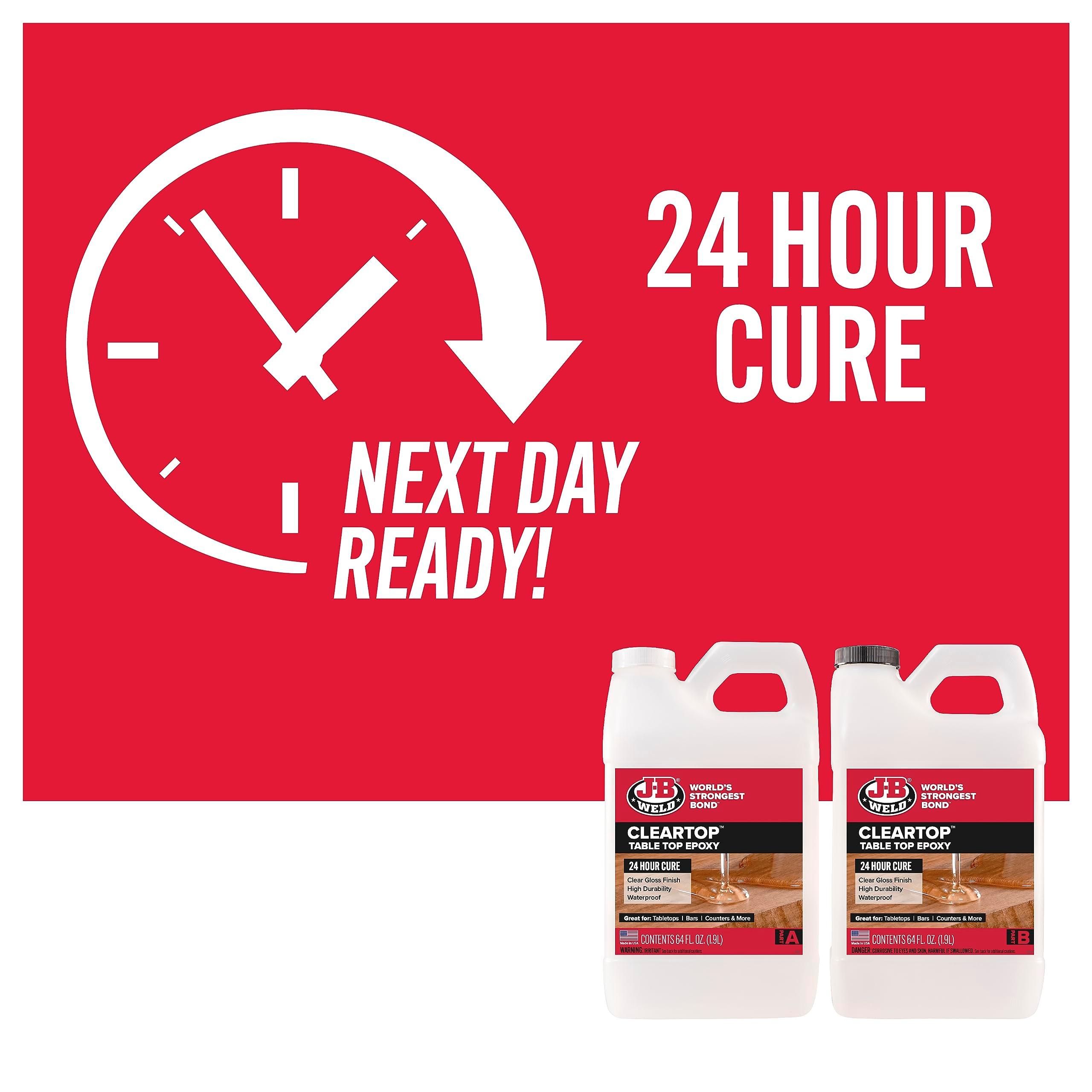 J-B Weld Tabletop Epoxy Resin, 1 Gallon Kit, 24 Hour Cure,Cures Clear, Scratch & Water Resistant - Image 3