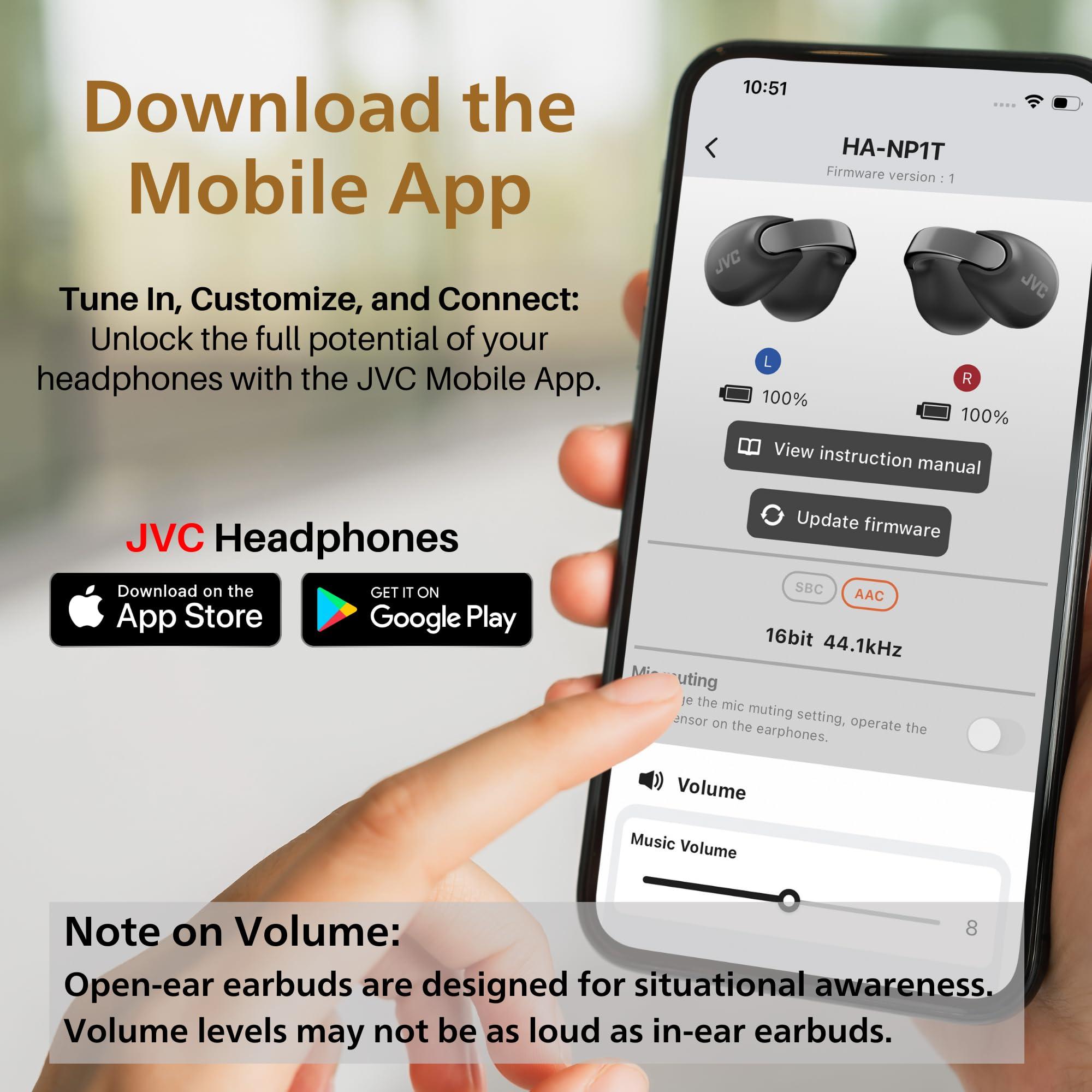 JVC Nearphones Open Ear True Wireless Headphones - Open Ear Earbuds - Bluetooth 5.3-24H Playback - IPX4 Water Resistant - Built-in Mic - Awareness & Comfort - Ear Clip Earbuds - HANP1T - Image 7