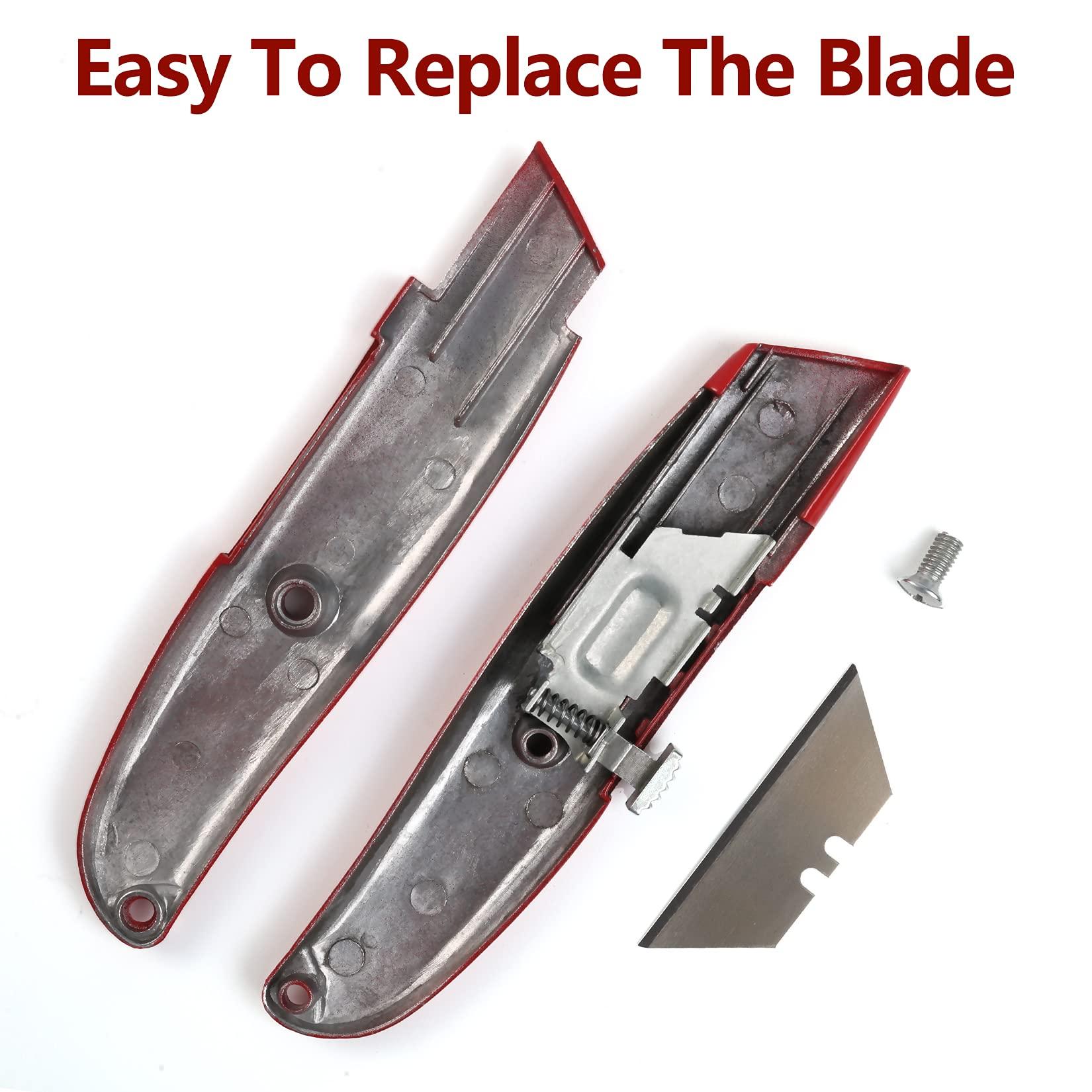 DIYSELF 2Pack Utility Knife Box Cutter Retractable Blade Heavy Duty(Red) - Image 6