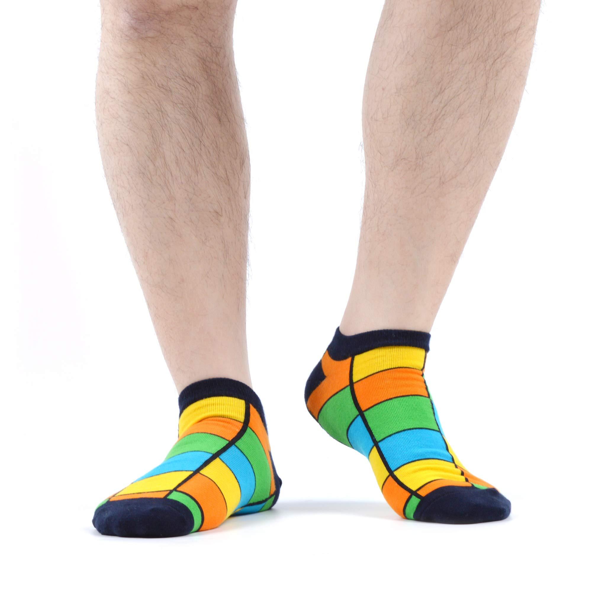WeciBor Men's Funny Novelty Colorful Ankle Socks Cool Casual Cotton Low Cut Socks 12 Pack - Image 4