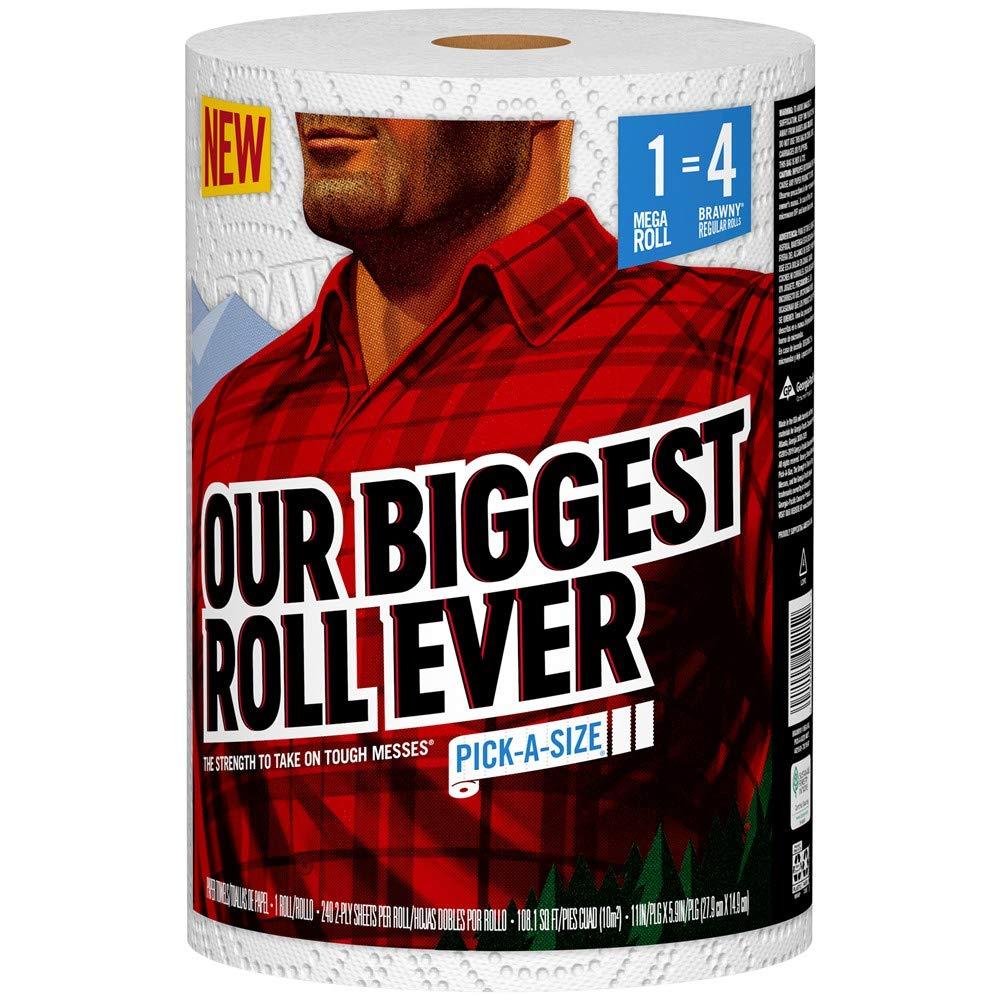 Brawny® Pick-A-Size® Paper Towels, 1 Mega Roll = 4 Regular Rolls