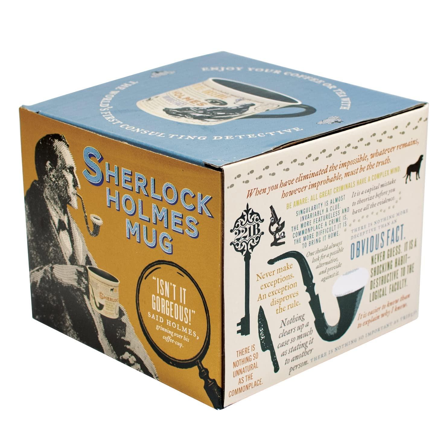 The Unemployed Philosophers Guild Sherlock Holmes Coffee Mug - Features Holmes Quotes, Rules of Deduction, Intriguing Images, and Sidney Paget's Portrait, Comes in a Fun Box - Image 6