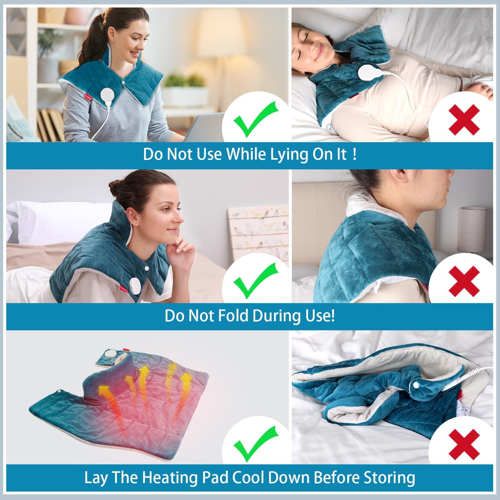 Comfytemp Heating Pad for Neck and Shoulders and Back, Father's Day Gifts, FSA HSA Eligible 2.6lb Weighted Electric Heat Pad for Pain Relief, 9 Heat Settings, Birthday Gifts for Women Men Mom Dad - Image 9