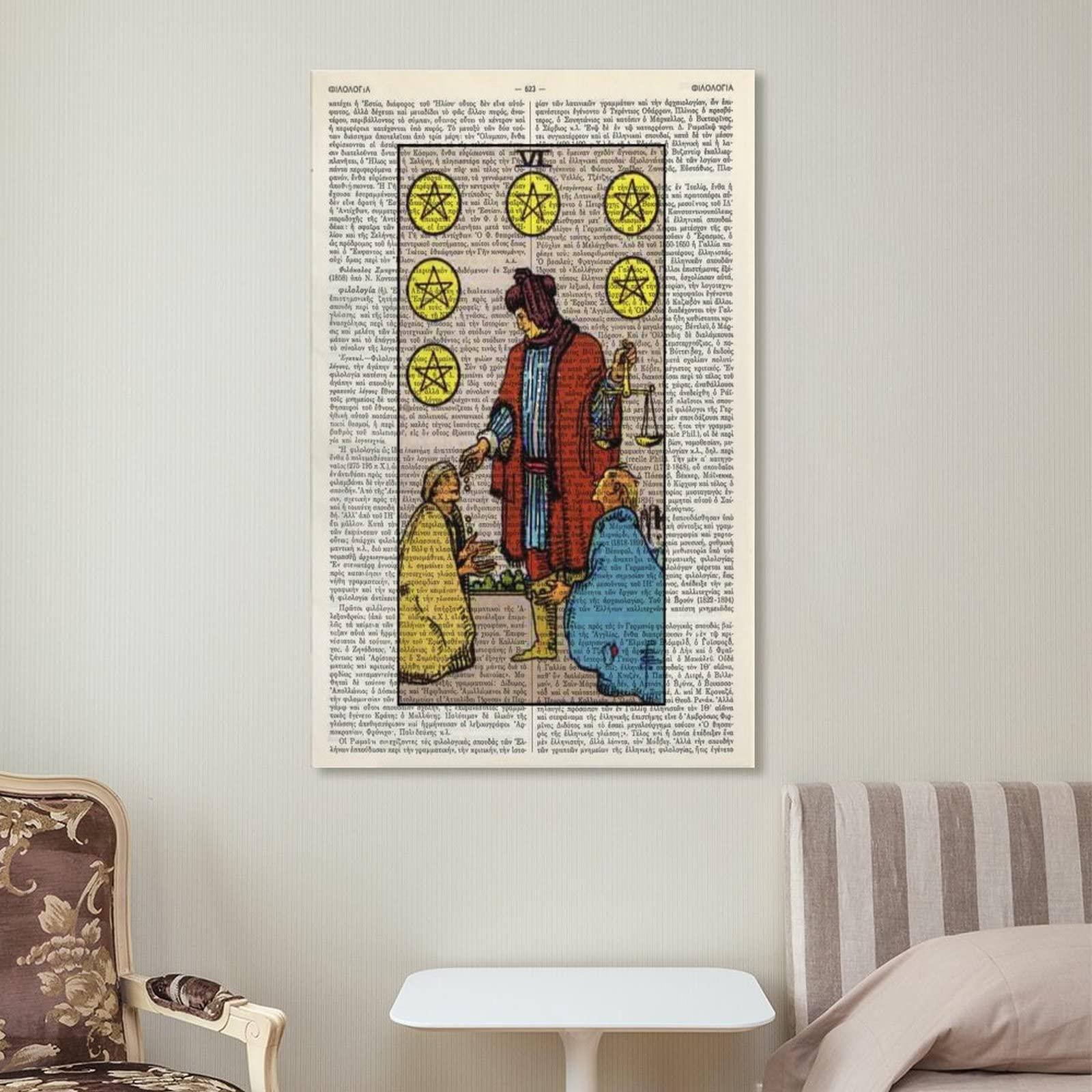 Six of Pentacles Tarot Art Print Poster Tarot Gift Minor Arcana Canvas Art Poster and Wall Art Picture Print Modern Family Bedroom Decor Posters 12x18inch(30x45cm) - Image 7