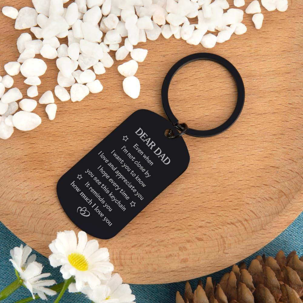 Fodfgxf Father's Day Gifts for Dad from Daughter Son, Drive Safe Keychain Dad Gifts for Birthday Christmas Thanksgiving Father's Day Keychain Gift for Husband from Wife - Image 5