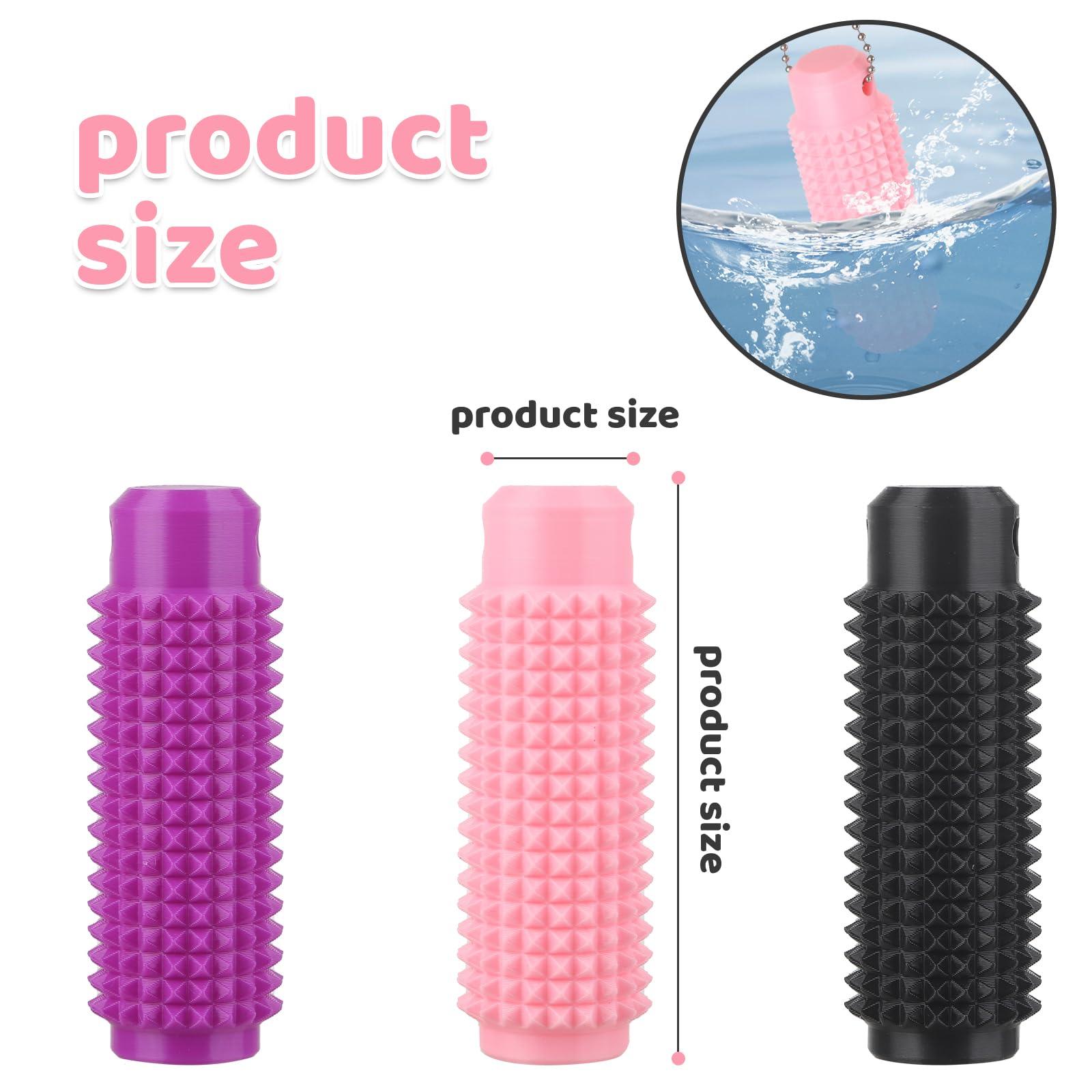 Spiky Grippie Stim Keychain Little Ouchies Pain Fidget Keychain Anxiety Relief Pain Stim Bumpy Fidget Keychain Novelty Gifts for Friends(Purple) - Image 3