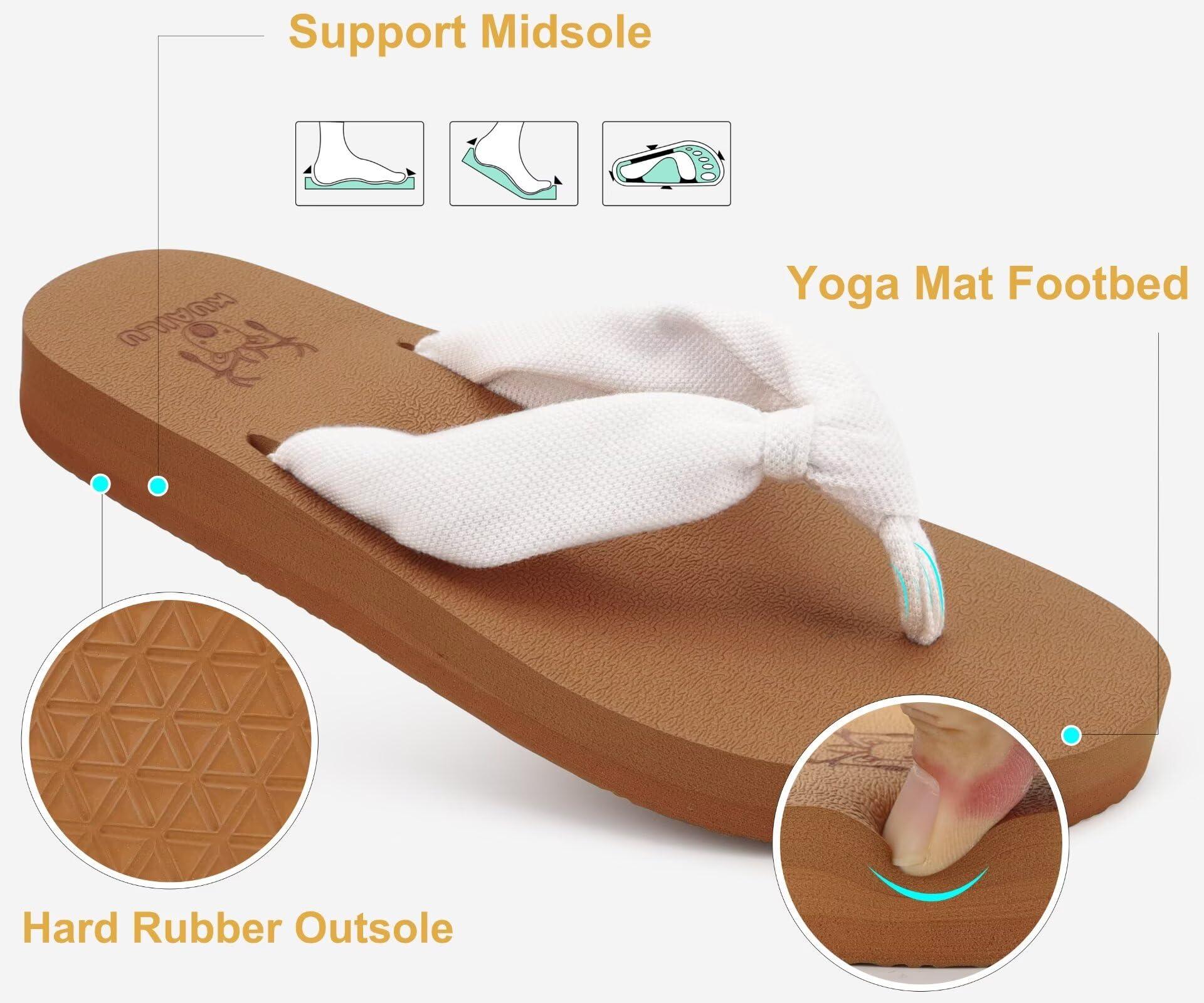 KuaiLu Flip Flops for Women with Arch Support Yoga Mat Comfortable Summer Beach Walking Thong Cushion Sandals Slip On Indoor Outdoor - Image 6