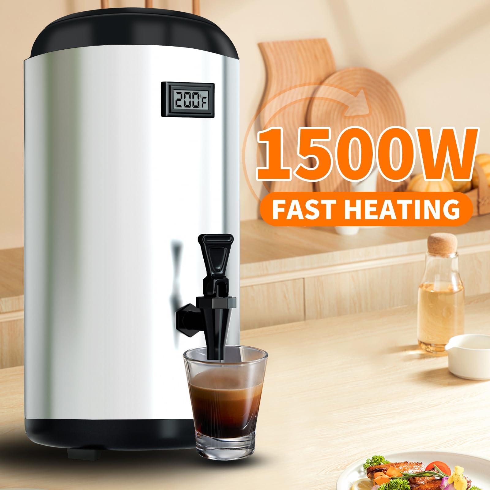 Hijolla Drink Dispenser with Heating Insulated Beverage Dispenser, Electric Heating Beverage Dispenser-75 Cup Hot&Cold water Urn,Stainless Steel Hot Drink Dispenser 12 L/3.2 Gallon for tea,Juice - Image 4