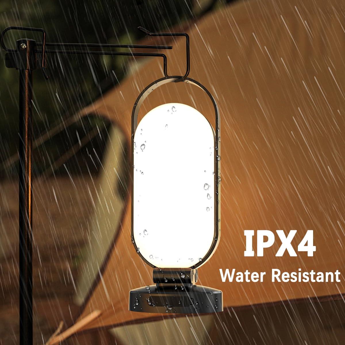 Bravzurg Rechargeable Solar Camping Lantern, 5000mAh Battery Powered LED Light, Foldable Dimmable Waterproof Camping Essentials, Lamp for Power Outages, Hurricane, Camping Gear, Emergency, Indoor - Image 4