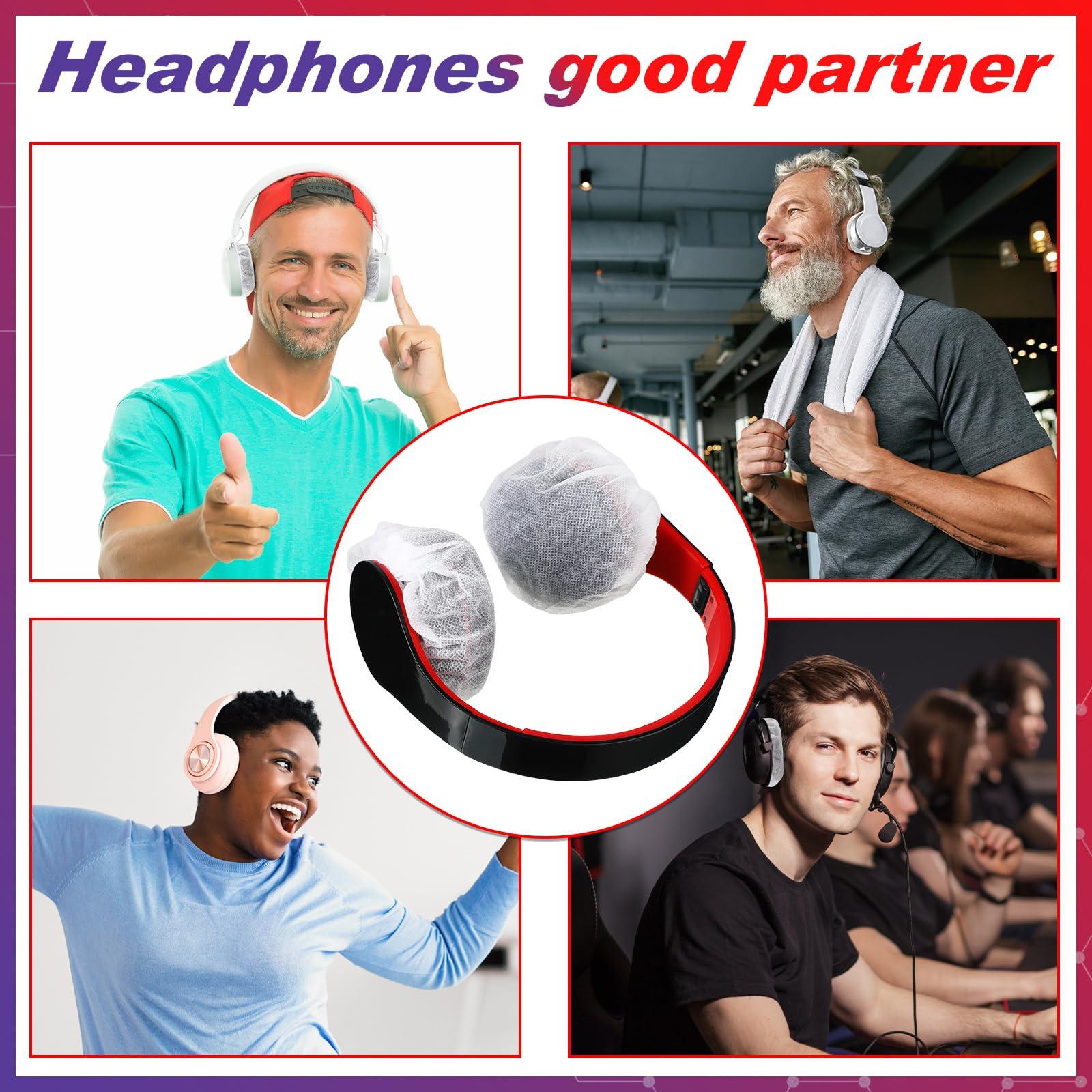 Hoteam 500 Pieces Disposable Earphone Covers Bulk, Non-Woven, Size 8-11 Cm, on Ear Headphones(White) - Image 6