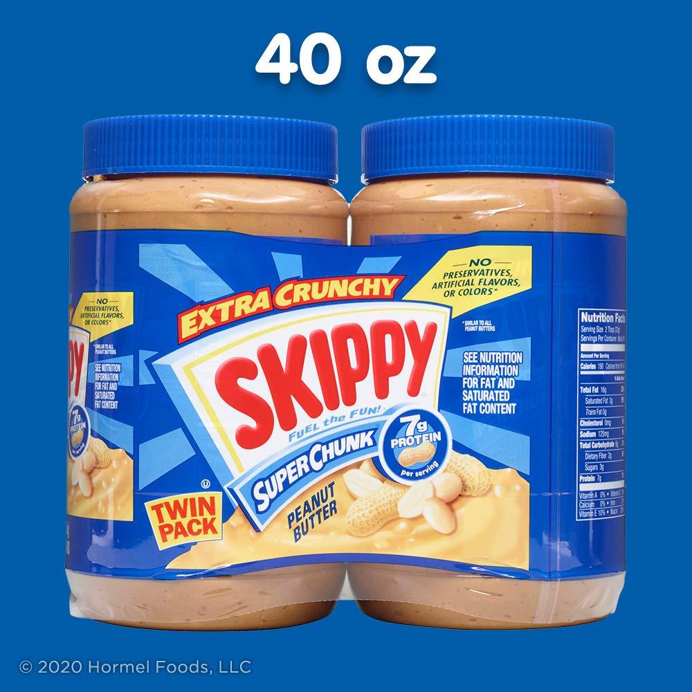SKIPPY Peanut Butter, Super Chunky, 40 Ounce Twin Pack - Image 7