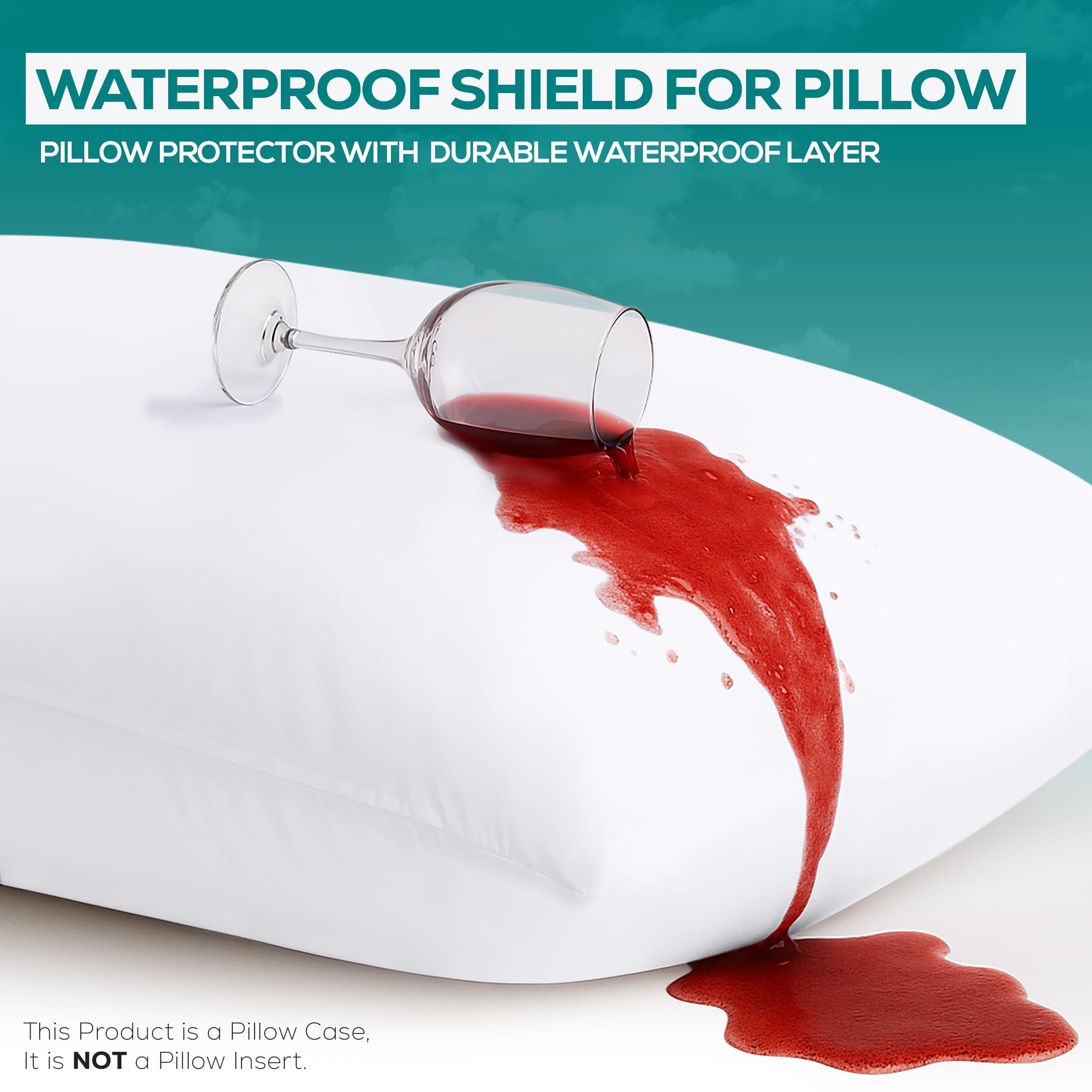 Utopia Bedding Waterproof Pillow Protectors Zippered Queen Size (2 Pack, White), Zippered Pillowcases, Bed Bug Proof Pillow Encasement Covers 20 x 28 Inches - Image 4