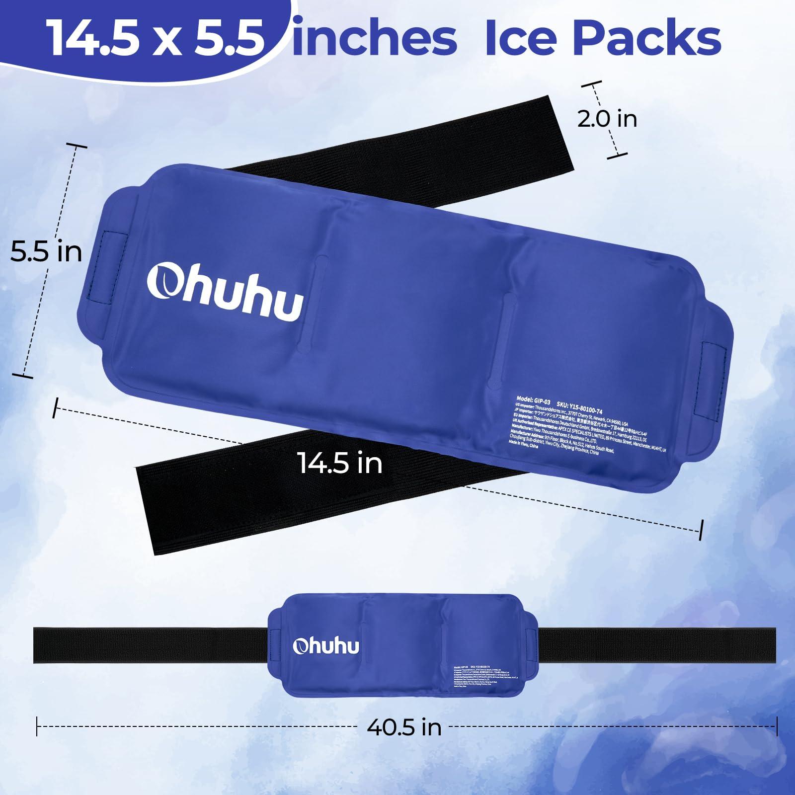 Ice Pack Wrap for Injuries: Ohuhu 2 Pack Reusable Ice Packs with Wrap Hot Cold Therapy Gel Ice Pack Adjustable Flexible for Shoulders Wrists Knee Back Neck Legs Hip Aches Injury Pain Relief - Image 2