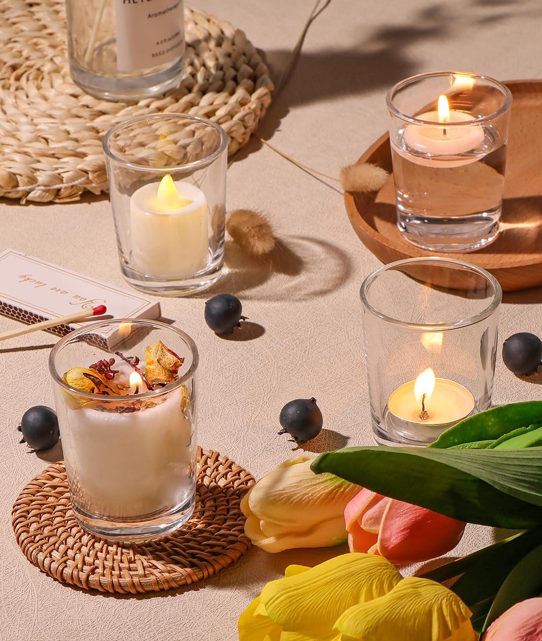 Letine 36Pcs Votive Candle Holders-Clear Glass Tea Light Candle Holders-Glass Votive Candle Holder Bulk for Wedding Centerpieces/Home Table Decor/Propose/Christmas and Thanksgiving - Image 7