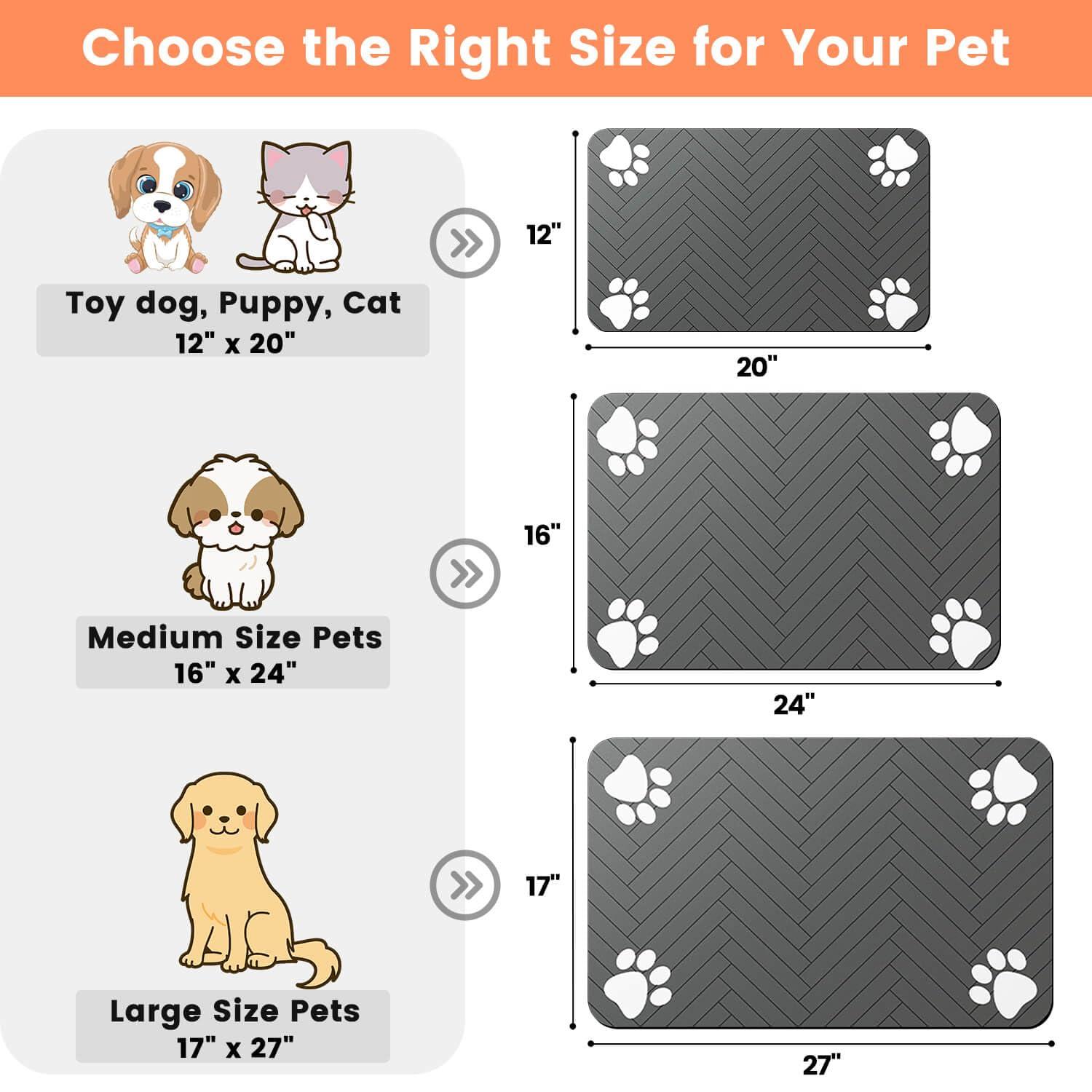 Pet Feeding Mat-Absorbent Pet Placemat for Food and Water Bowl, with Waterproof Rubber Backing, Quick Dry Water Dispenser Mat for Dog and Cat (12"x20", Striped Dark Gray) - Image 6