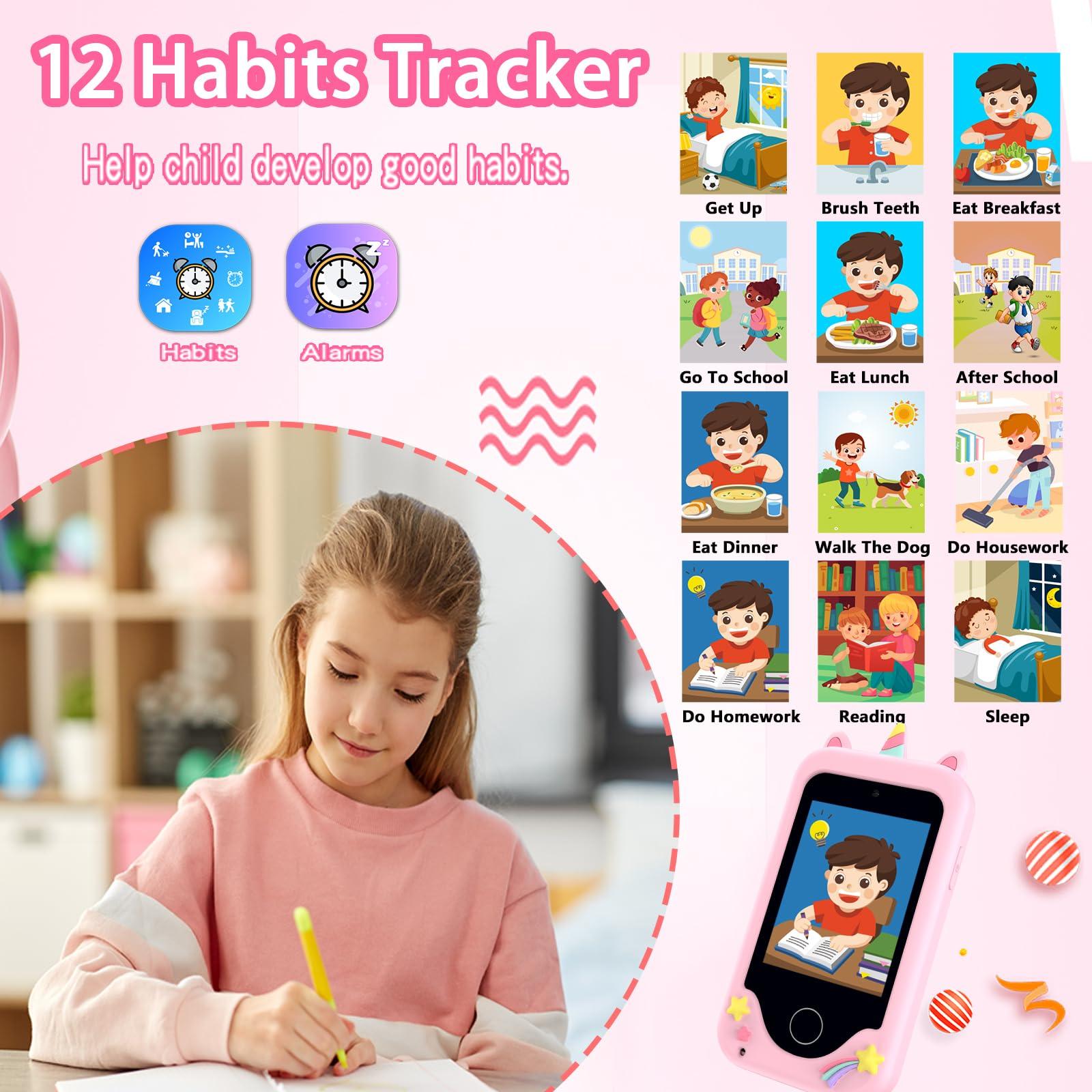 Kids Smart Phone for Girls, Christmas Birthday Gifts for Girls Boys Age 3-10,Kids Gift Toys Cell Phone, Toddler Learning Play Toy Phone with Dual Camera, Game, Music Player - Image 6