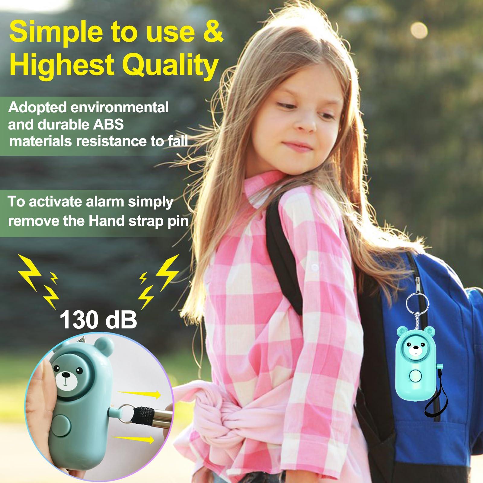 Personal Alarm Keychain - 130dB Safety Self Defense for Women Girl Kids Elderly, Multi-Function with LED Light, Cute Portable Security Safe Sound Siren (Cyan) - Image 7