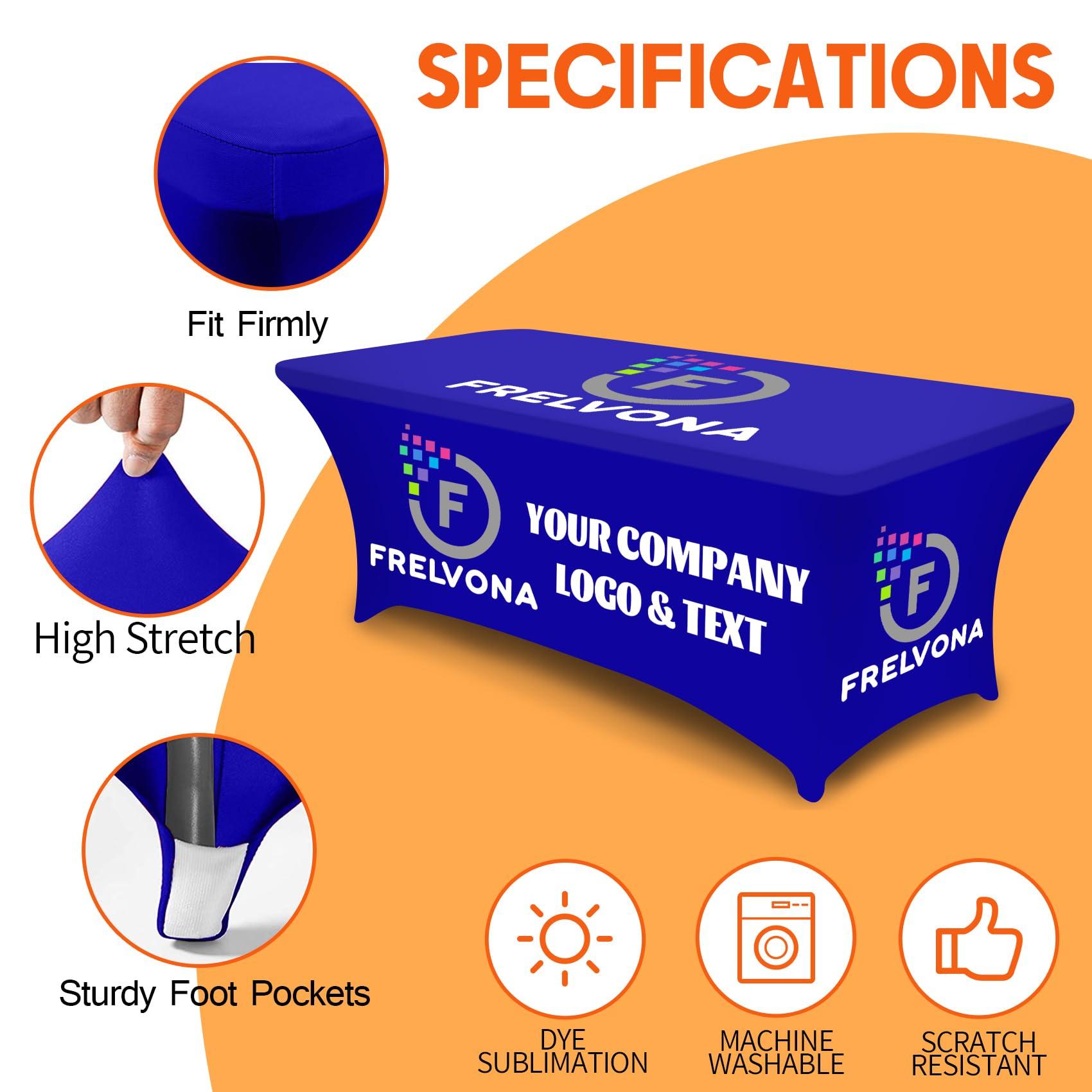 Custom Table Cloth with Business Logo Rectangle 6FT 114" x 79" Spandex Customized Table Cover Stretch Tablecloth with Text Image Photo Sign Personalized Table Runner for Tradeshow Events, Fitted Style - Image 4