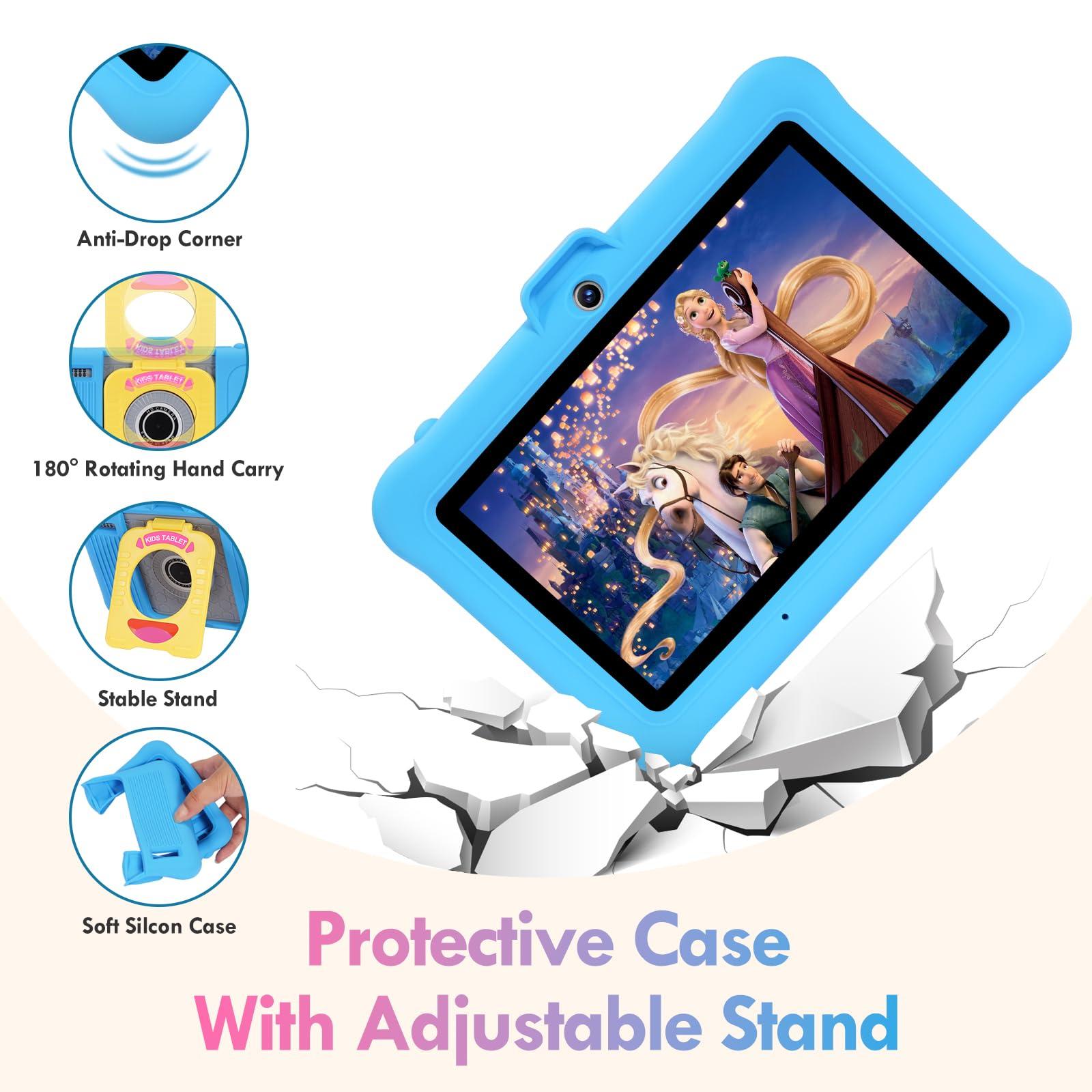 SUMTAB Kids Tablet 7 inch Android 13 Tablet for Kids (Ages 2-14), 8GB RAM 64GB ROM 128GB Expand,Software Pre-Installed, Bluetooth, WiFi,with Shockproof Case - Image 4