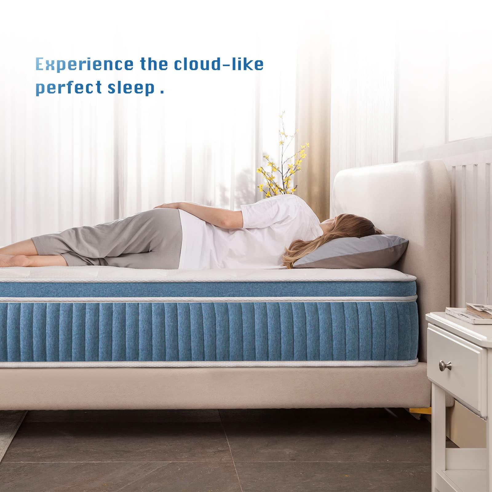 Rimensy Full Mattress, 12 Inch Hybrid Mattress in a Box, Gel Memory Foam Mattress, Individually Wrapped Pocket Coils Innerspring Mattress, Support & Pressure Relief, Medium Firm Feel - Image 5
