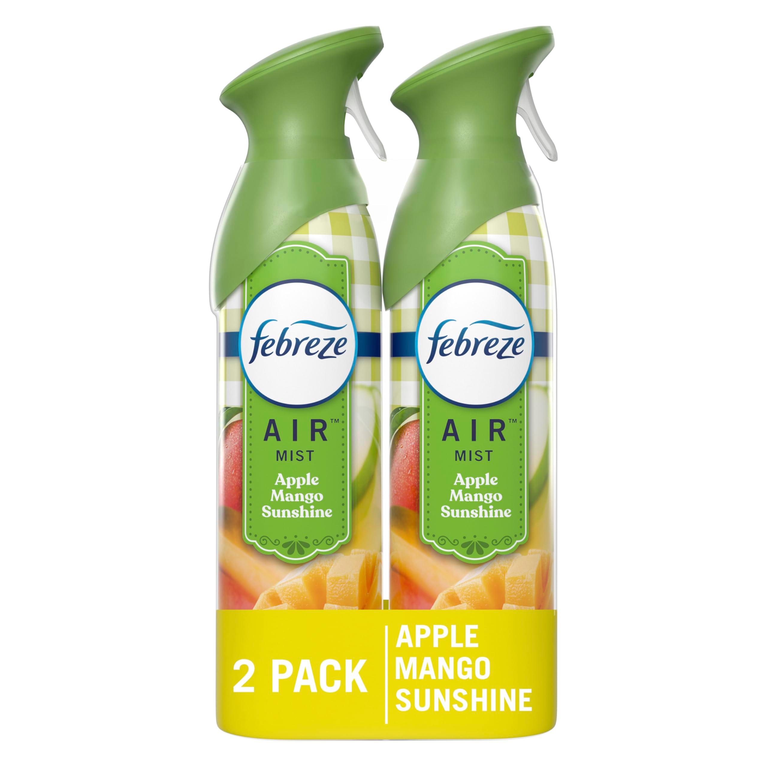 Febreze Air Freshener Spray, Odor-Fighting Room Spray, Apple Mango Sunshine Scent, 8.8oz, 2 Count