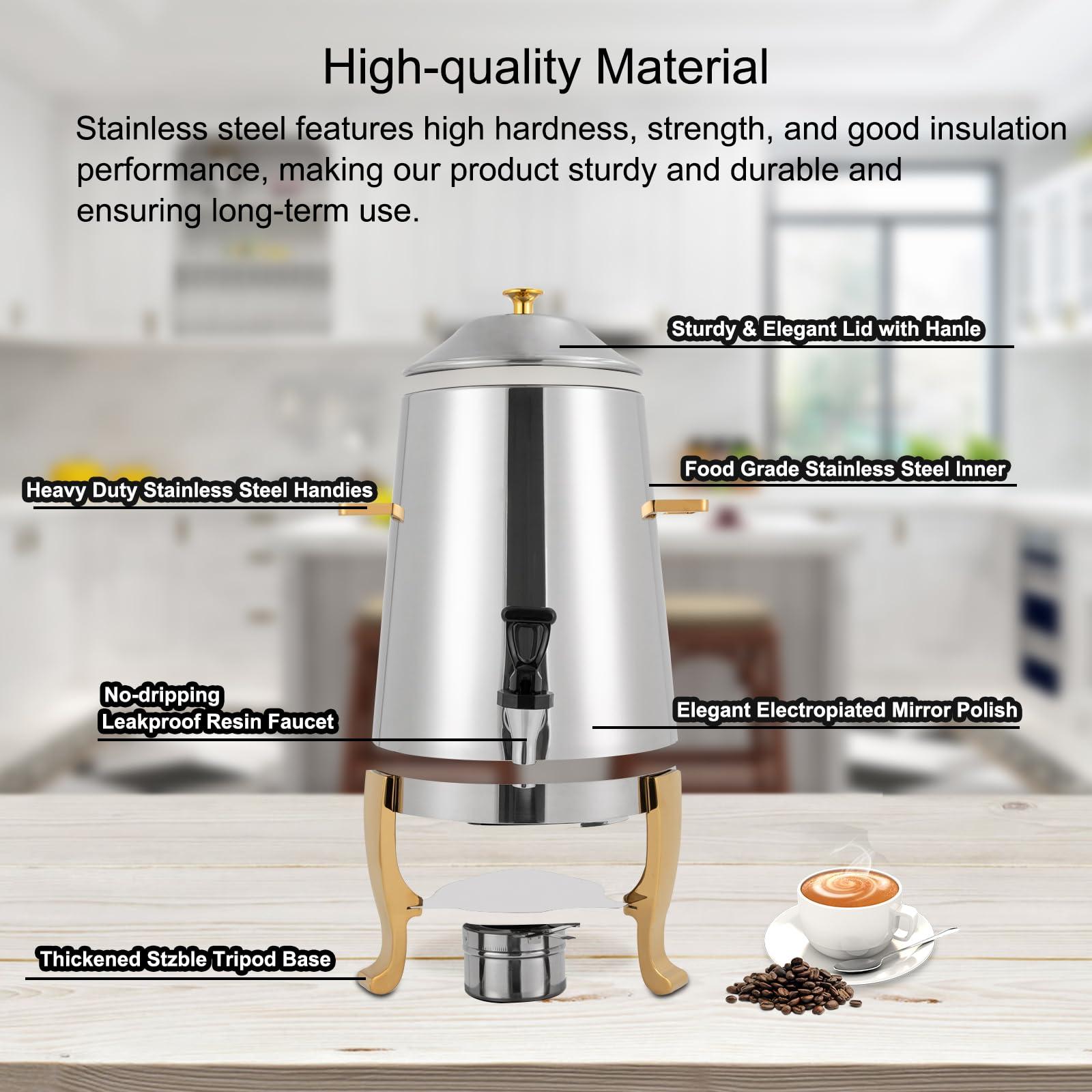 YIYIBYUS 3.5 Gallon Hot Beverage Dispenser, Stainless Steel Coffee Urn Chafer, Hot Drinks Dispenser for Milk Coffee Tea Water Juice - Parties Event Buffet Catering - Image 3