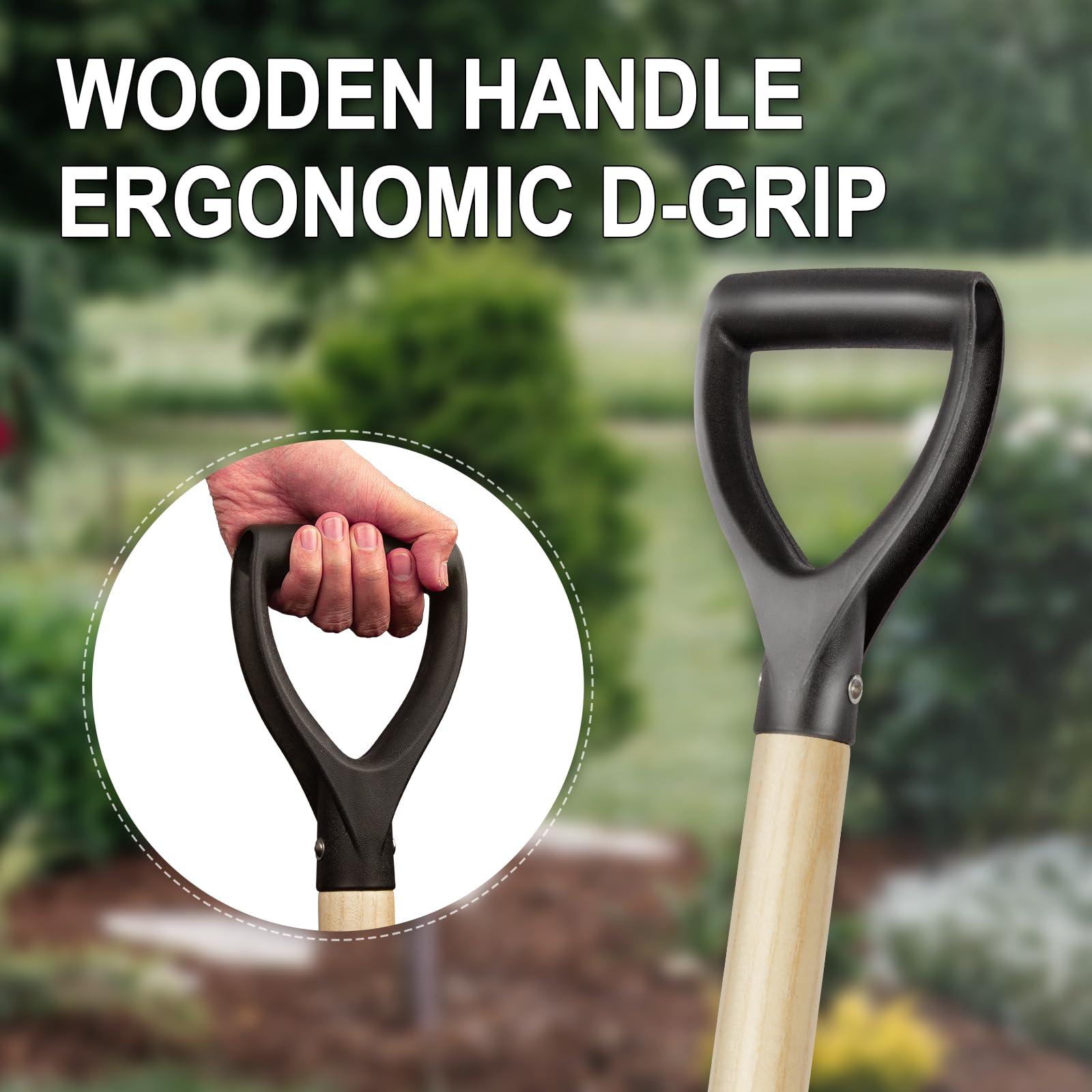 Shovel for Digging,Round Shovel, Garden Tool with D-Handle, 41 Inches in Overall Length, Wooden Handel Garden Shovel,Beach Shovel, Car Snow Shovel - Image 5