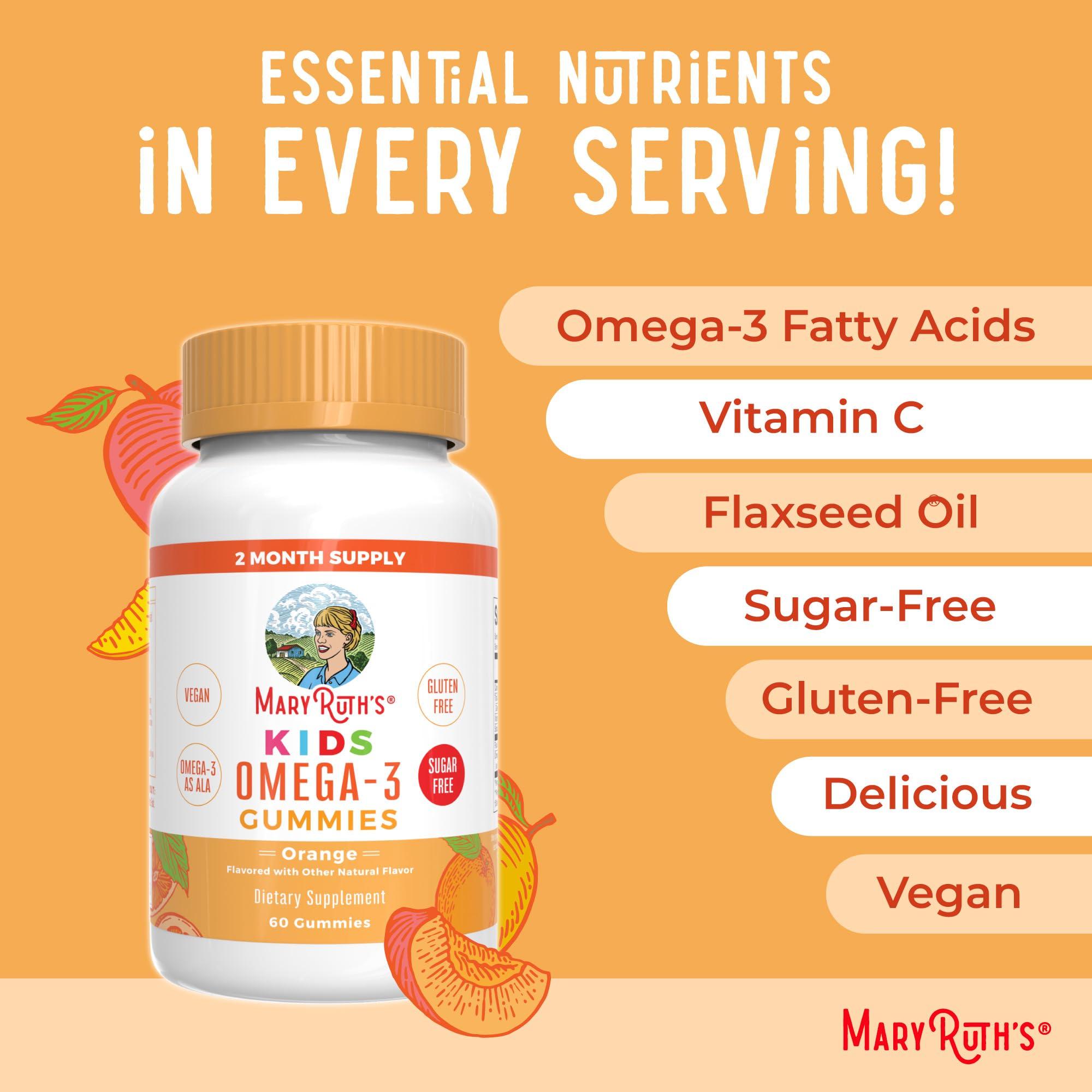 MaryRuth Organics Vegan Omega 3 Gummies for Kids 2+, 2 Month Supply, Sugar Free, Omega 3 Supplement with Vitamin C, Flaxseed Oil, Immune Support, Essential Nutrient ALA, No Fish Taste, 60 Count - Image 7