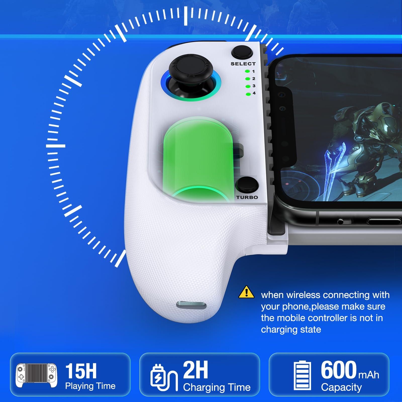 Wireless Mobile Gaming Controller for iPhone/Android, Phone Game Controller Support Phone Case, Colorful Light Hall Joystick, Turbo, Mobile Gaming Gamepad - Image 7