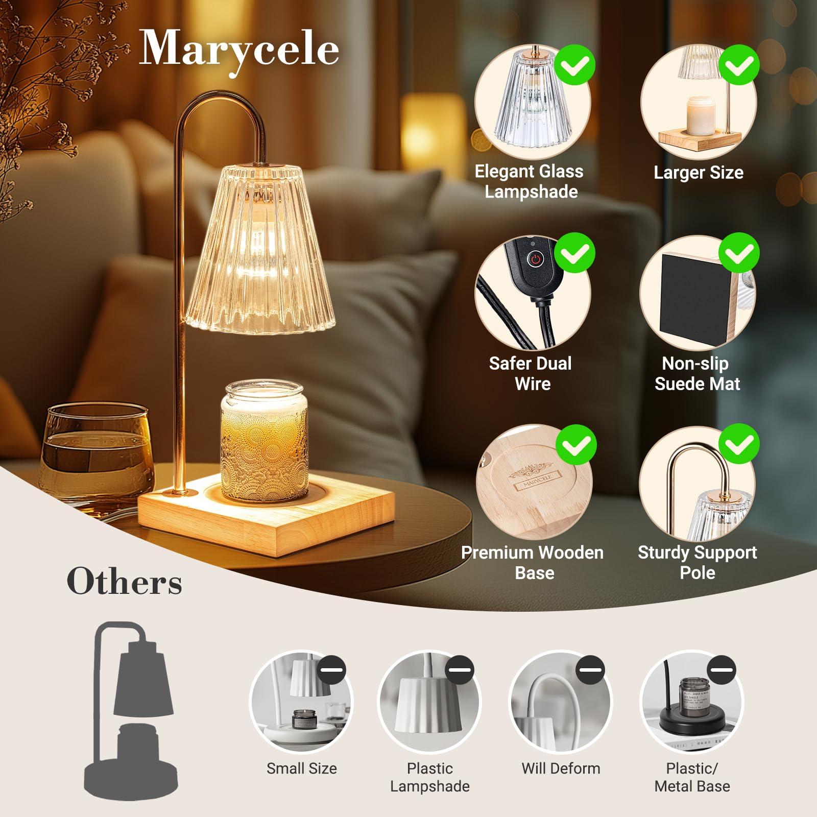 Marycele Candle Warmer Lamp with Timer Dimmer, Birthday Gifts for Mom Women Friend Sister, House Warming Gift New Home, Vintage Clear Wax Melt Warmer, Dorm Room Office Apartment Home Decor - Image 4