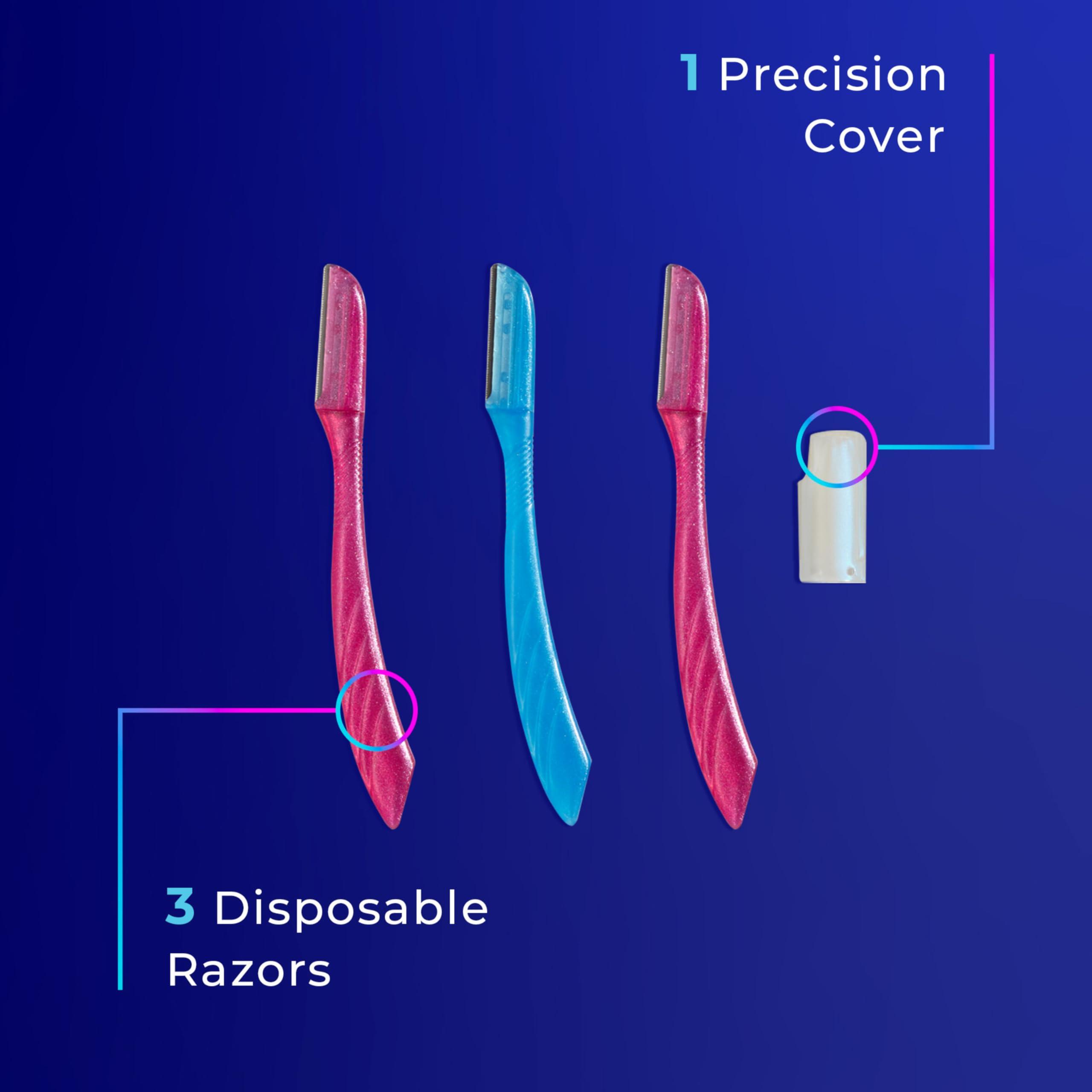 Schick Hydro Silk Touch-Up Dermaplaning Tool with Precision Cover, 3ct | Dermaplane Razor, Face Razors for Women, Peach Fuzz Remover - Image 9