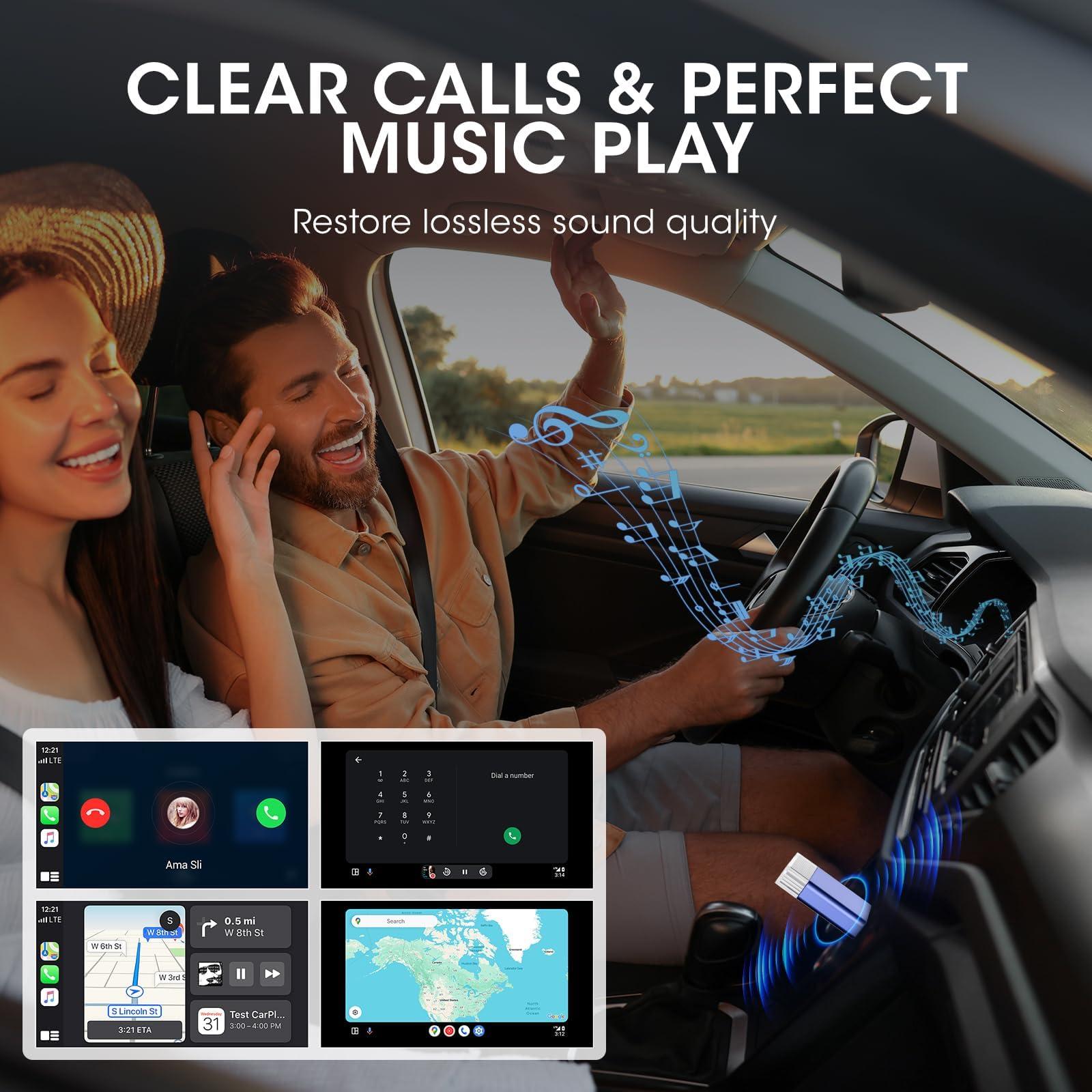 Mini Wireless Carplay Adapter for Apple iPhone,Plug and Play Easy Setup Automatic Reconnect,Convert Wired to Bluetooth Wireless Car Play Dongle,for Older Cars 2016+ & iPhone iOS 10+ (USB A) Grey01 - Image 4