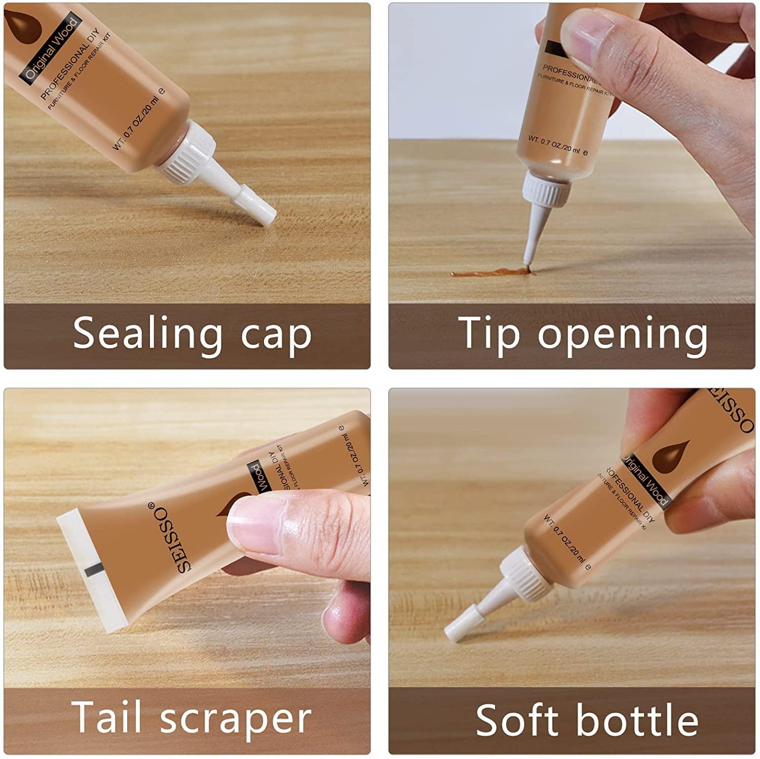 SEISSO Wood Repair Kit Touch up Paint Restore Any Wooden Furniture Stain, 12 Colors Cover Surface Scratch for Wooden Floor Table, Filler Furniture Paint Oak, Cabinet, Door, Veneer, Walnut - Image 9