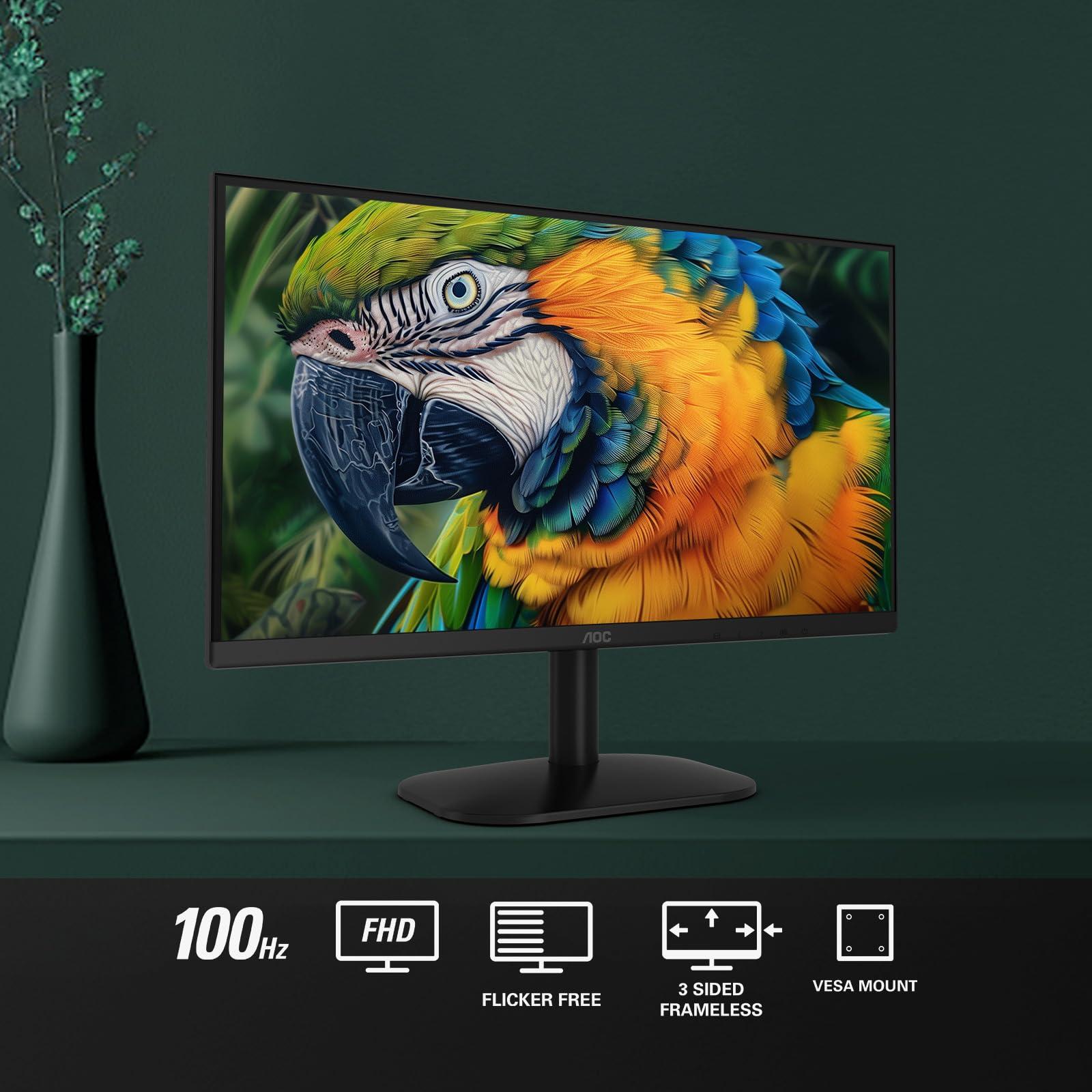 AOC 22B2HM2 22" Full HD (1920 x 1080) 100Hz LED Monitor, Adaptive Sync, VGA x1, HDMI x1, Flicker-Free, Low Blue Light, HDR Ready, VESA, Tilt Adjust, Earphone Out, Eco-Friendly - Image 4