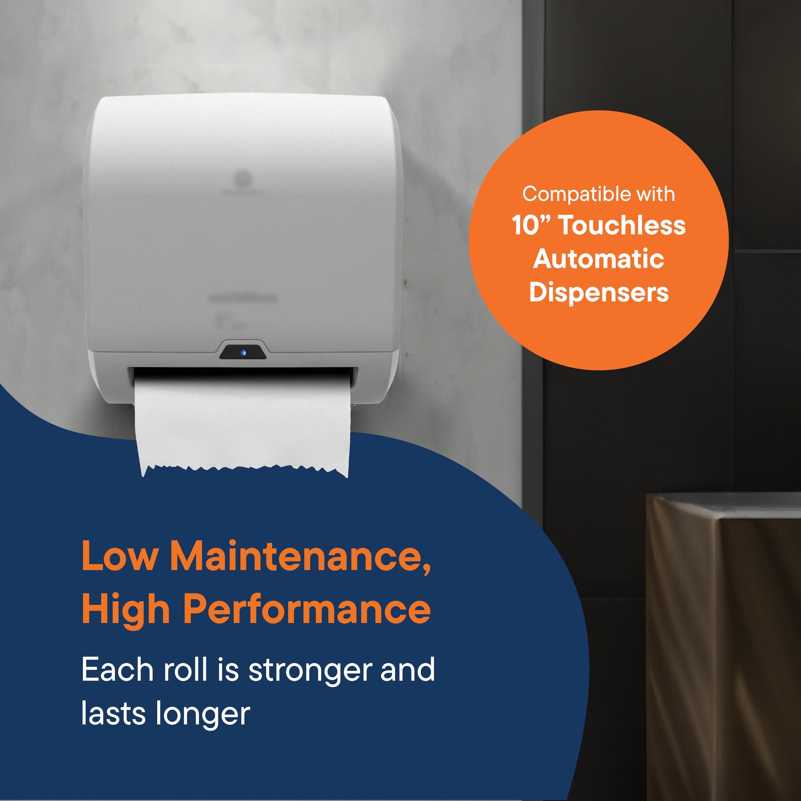 Industrial Paper Towels 10 x 800 White Roll Towels High Capacity Premium Quality (TAD Fabric Cloth Like Texture) Fits Touchless Automatic Commercial Towel Dispenser (Packed 6 Rolls) - Image 3