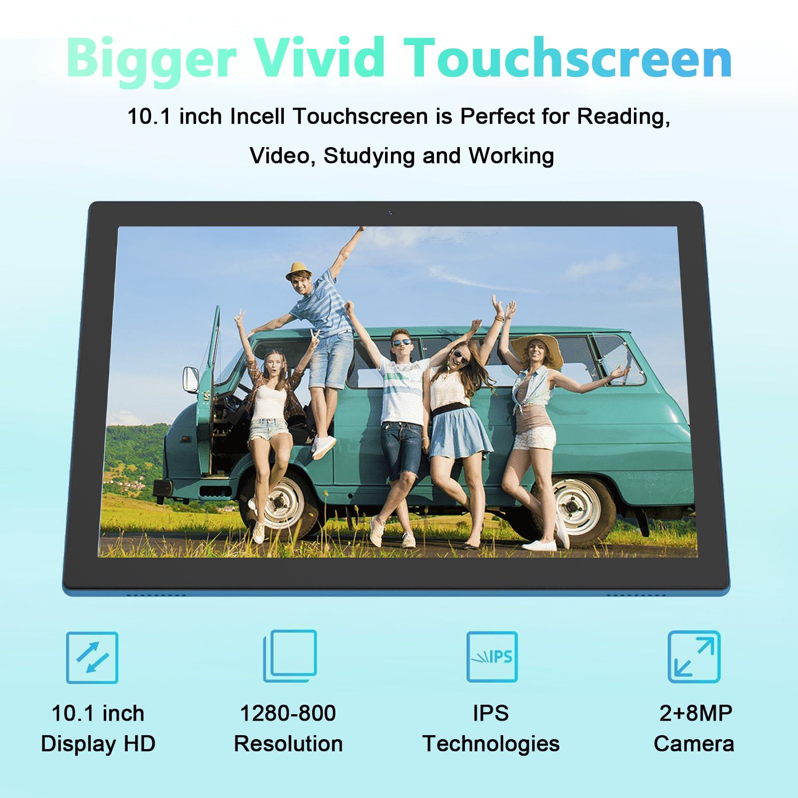 Android 15 Tablet 10 Inch, 18GB RAM+128GB ROM/2TB Expandable Tablet, 2 in 1 Tablets with Keyboard Case Mouse Stylus, 2.0GHz Quad-core CPU, 1280*800 IPS HD Screen, 5G WiFi6 BT 5.0, 8MP Camera Tablet PC - Image 6