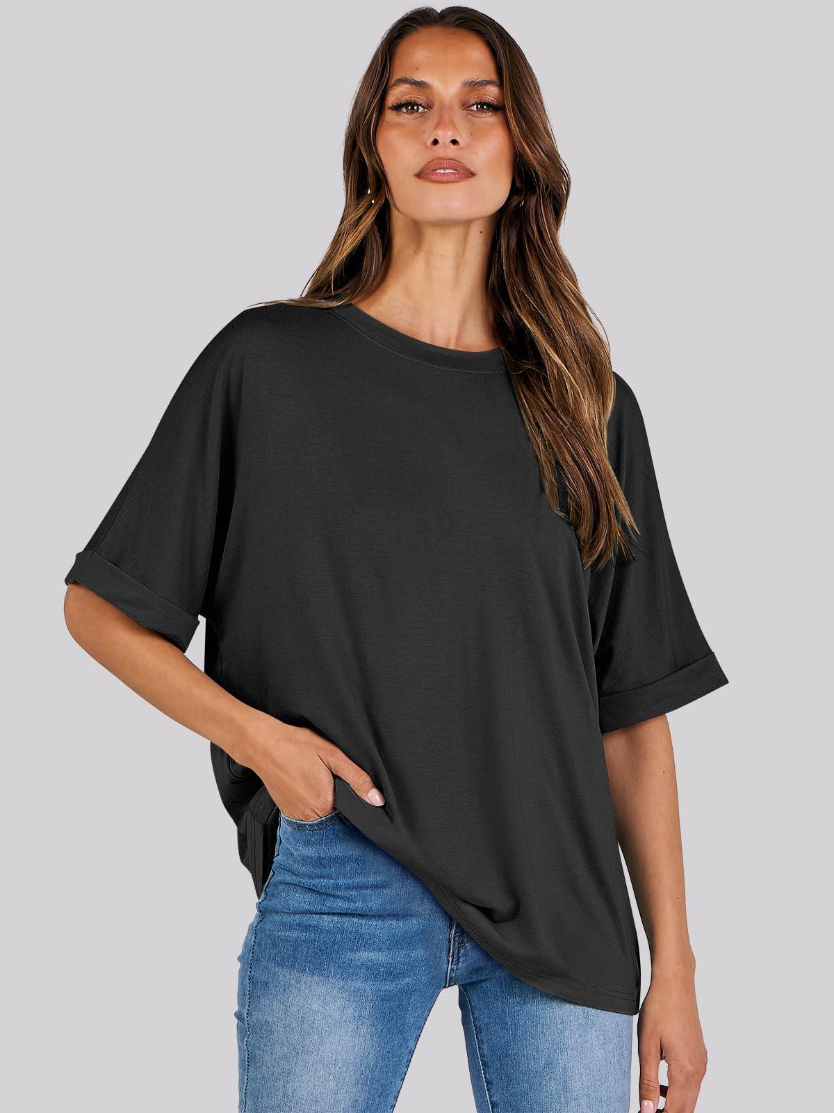 ANRABESS Womens Tops Oversized T Shirts Short Sleeve Crewneck Summer Casual Loose Basic Tee Shirt 2025 Trendy Fashion Clothes - Image 4