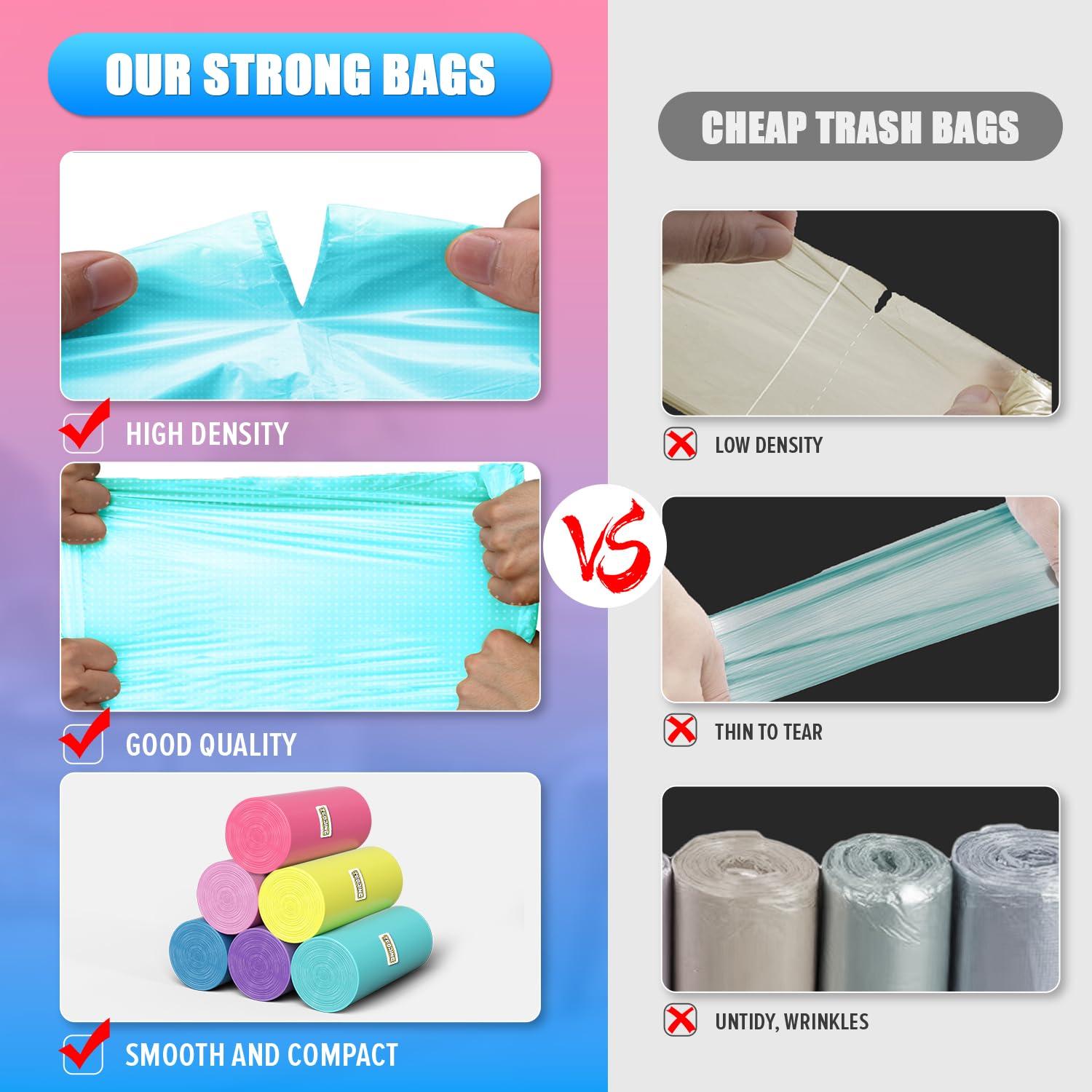T.FORING 8 Gallon Trash Bags Colored - 150 Count Medium Garbage Bags Unscented, 30 Liter Thick Trash Can Liners, Plastic Wastebasket Liners for Home Kitchen Bathroom - Image 3