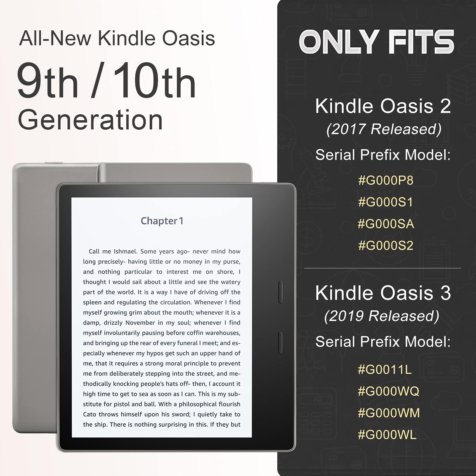 CoBak for Kindle Oasis Case 10th and 9th Generation 7 Inch Premium PU Leather Smart Cover with Auto Sleep Wake Feature for Kindle Oasis, Slim Fit, Black - Image 2