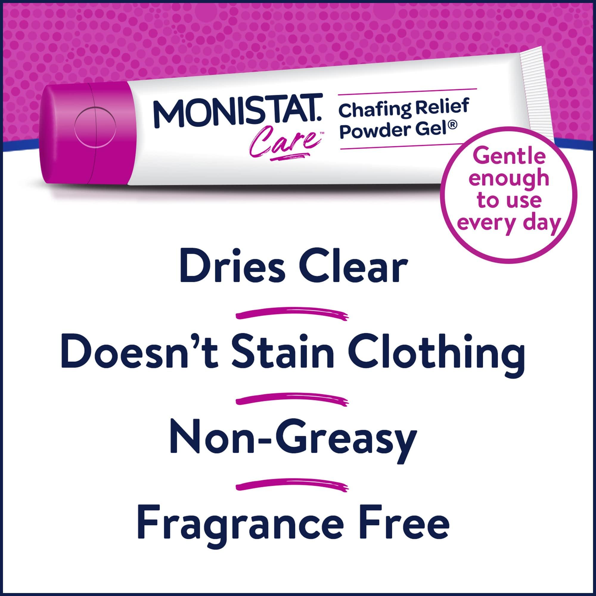 Monistat Chafing Relief Powder Gel, Anti-Chafe Protection, Fragrance Free Chafing Gel, 1.5 Oz, 4 Pack - Image 4