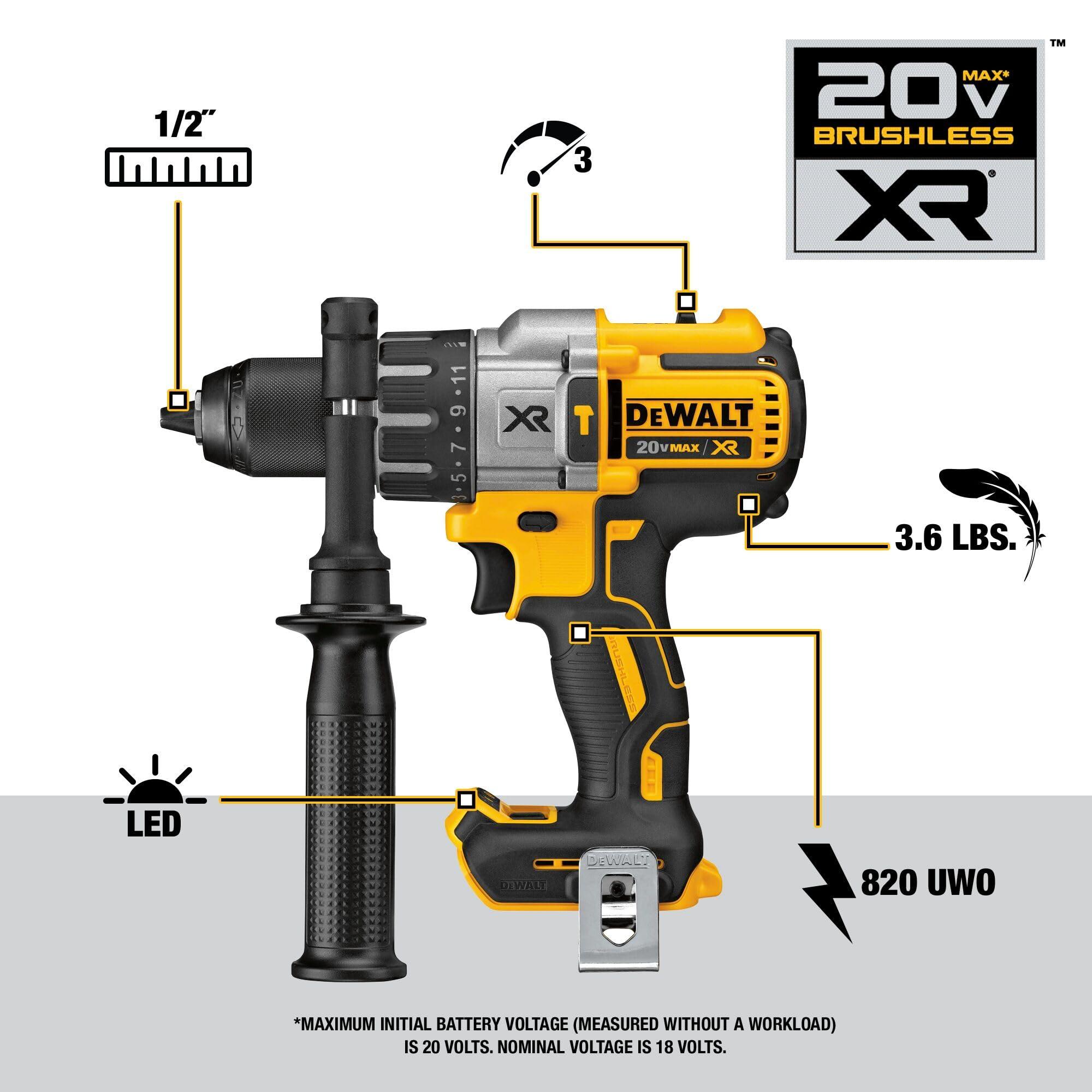DEWALT 20V MAX Hammer Drill and Impact Driver, Cordless Power Tool Combo Kit with 2 Batteries and Charger (DCK299M2) - Image 4